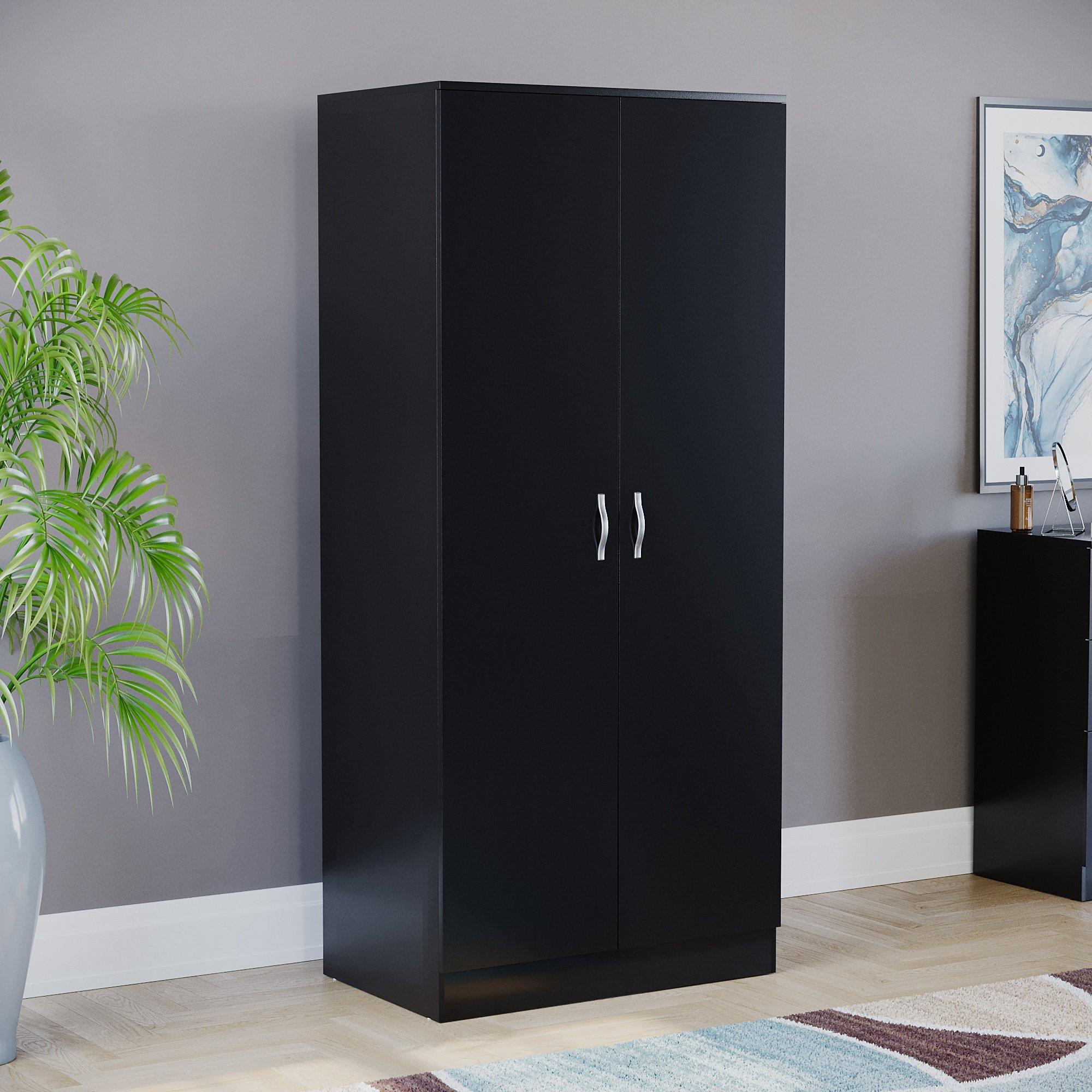 Lassic  Vida Designs Riano 2 Door Wardrobe - Black - 2 Door
