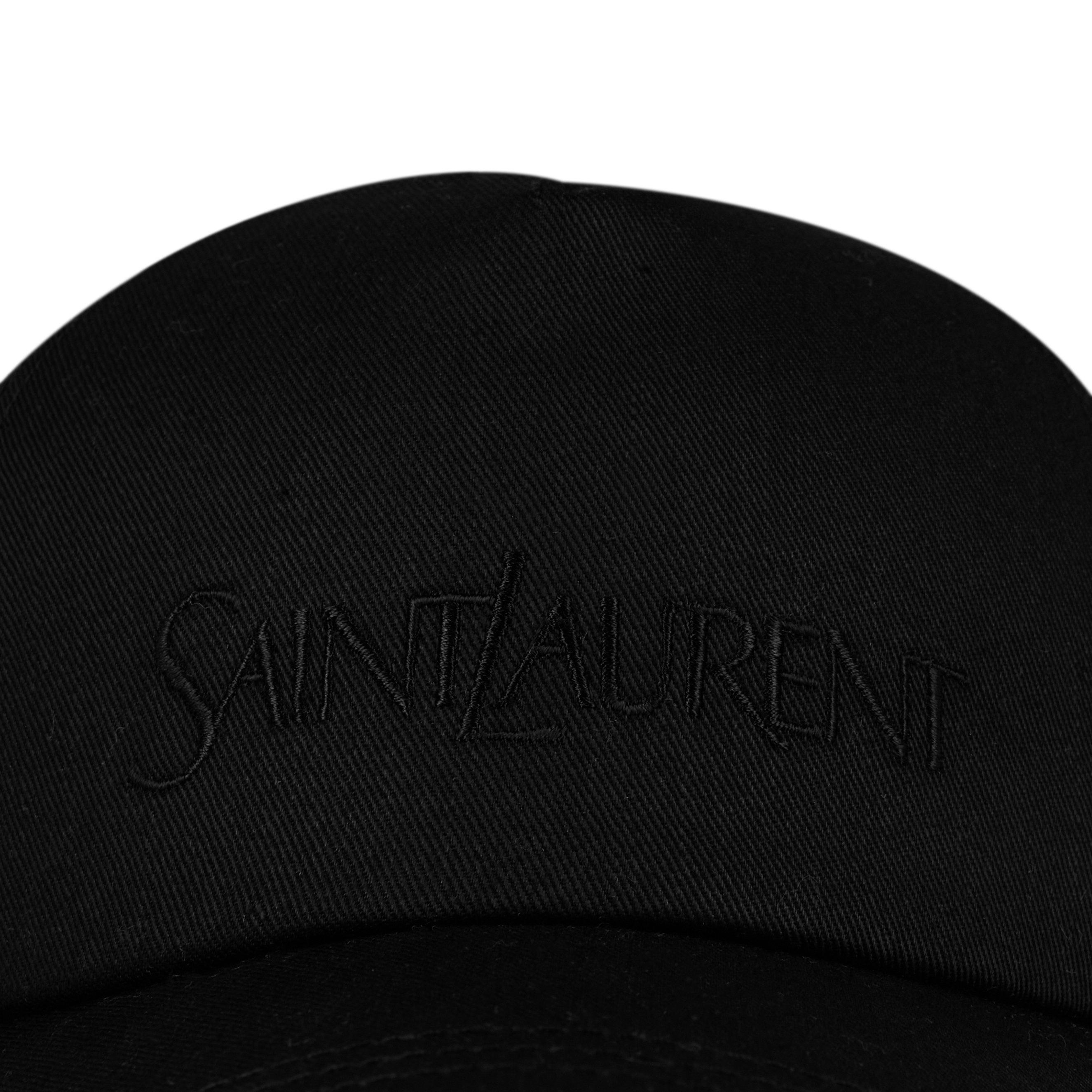 Black - Saint Laurent - Logo Embroidered Cap - 4