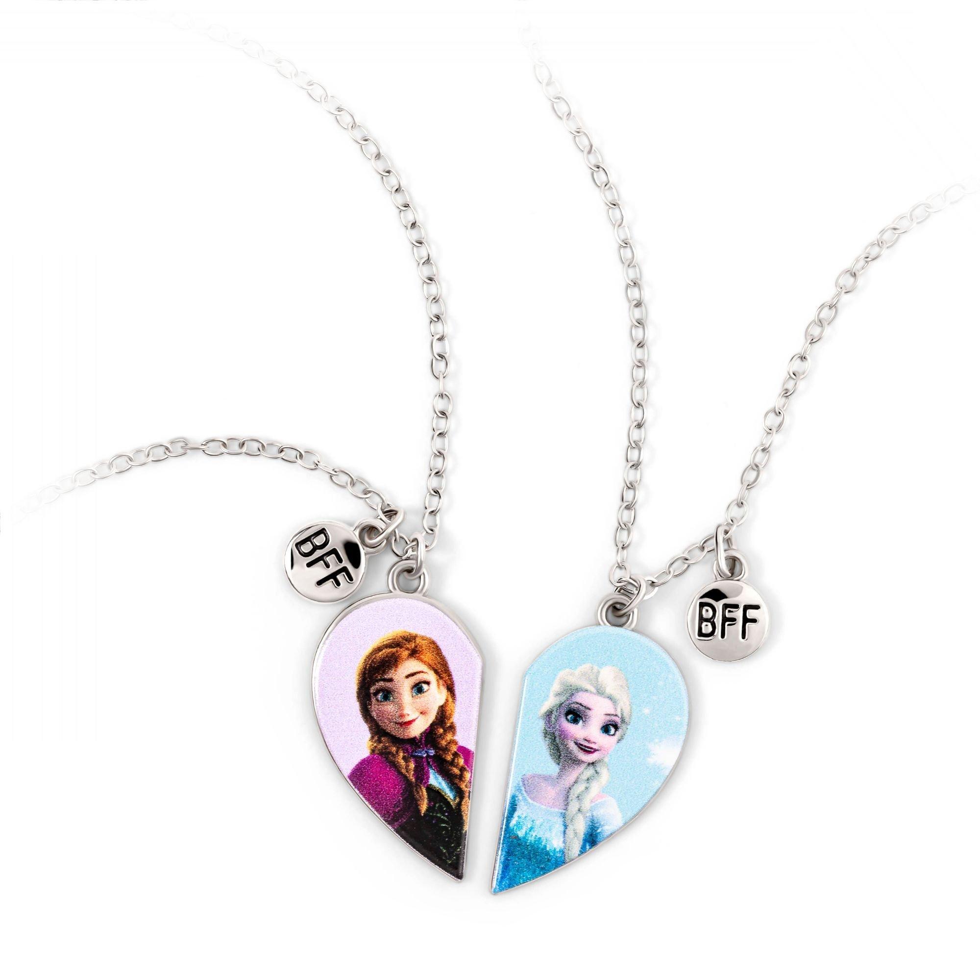 Silver - Disney - Frozen 2 PC BFF heart necklaces - 1