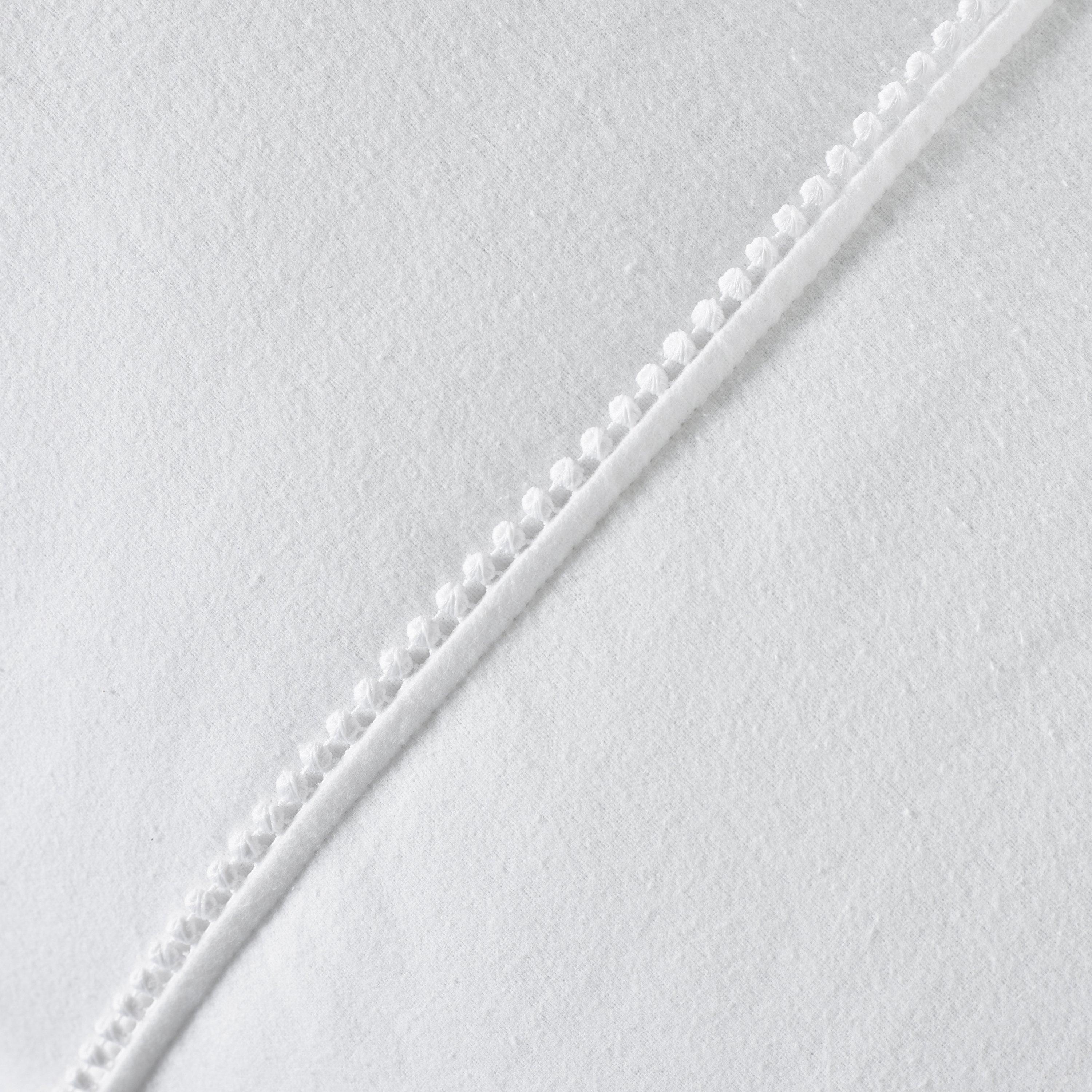 White - Catherine Lansfield - Brushed Pom Pom Cotton Duvet Cover Set - 3