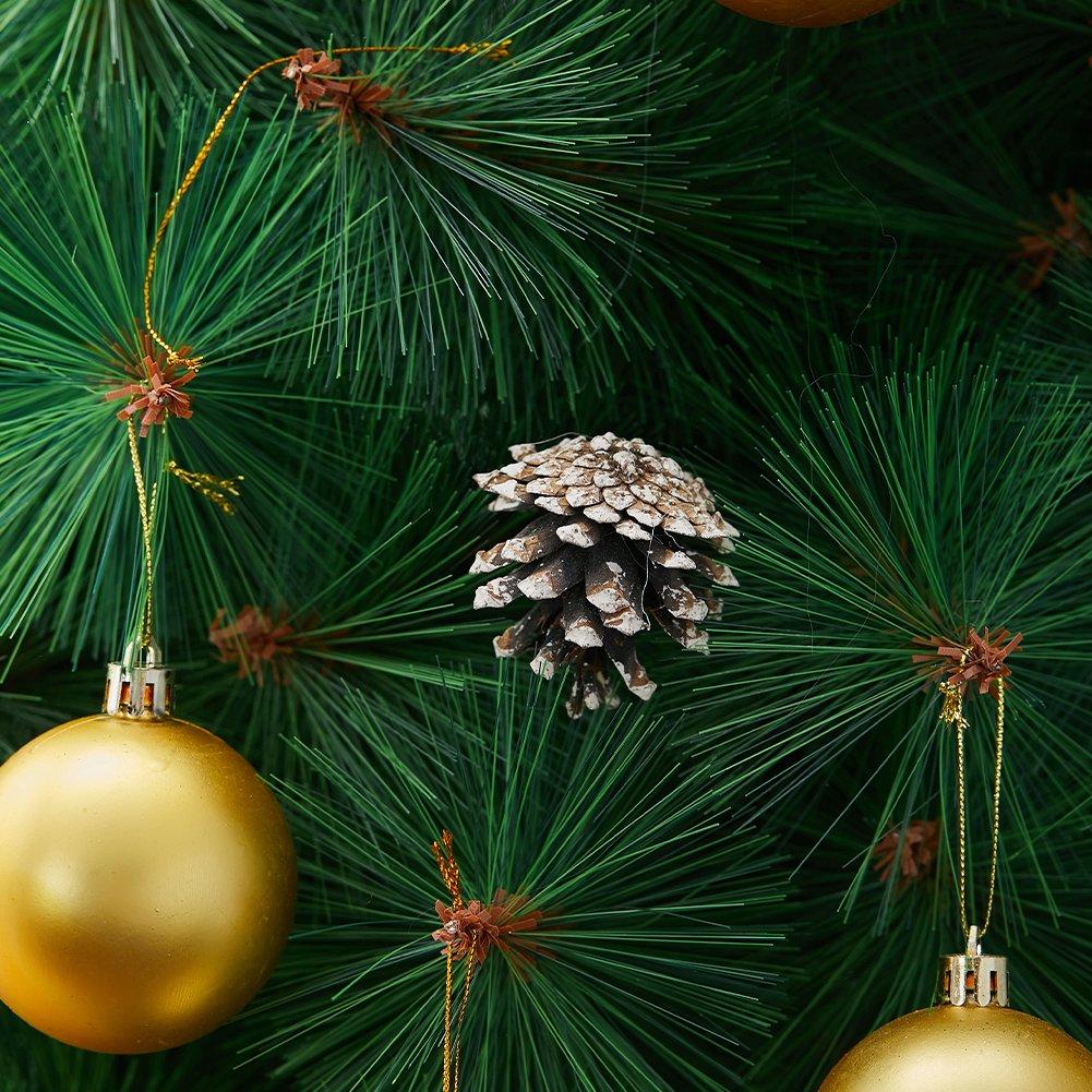 Brown And White - LIFE IDEAS - 30pcs White-Dyed Pine Cone Ornaments - 2