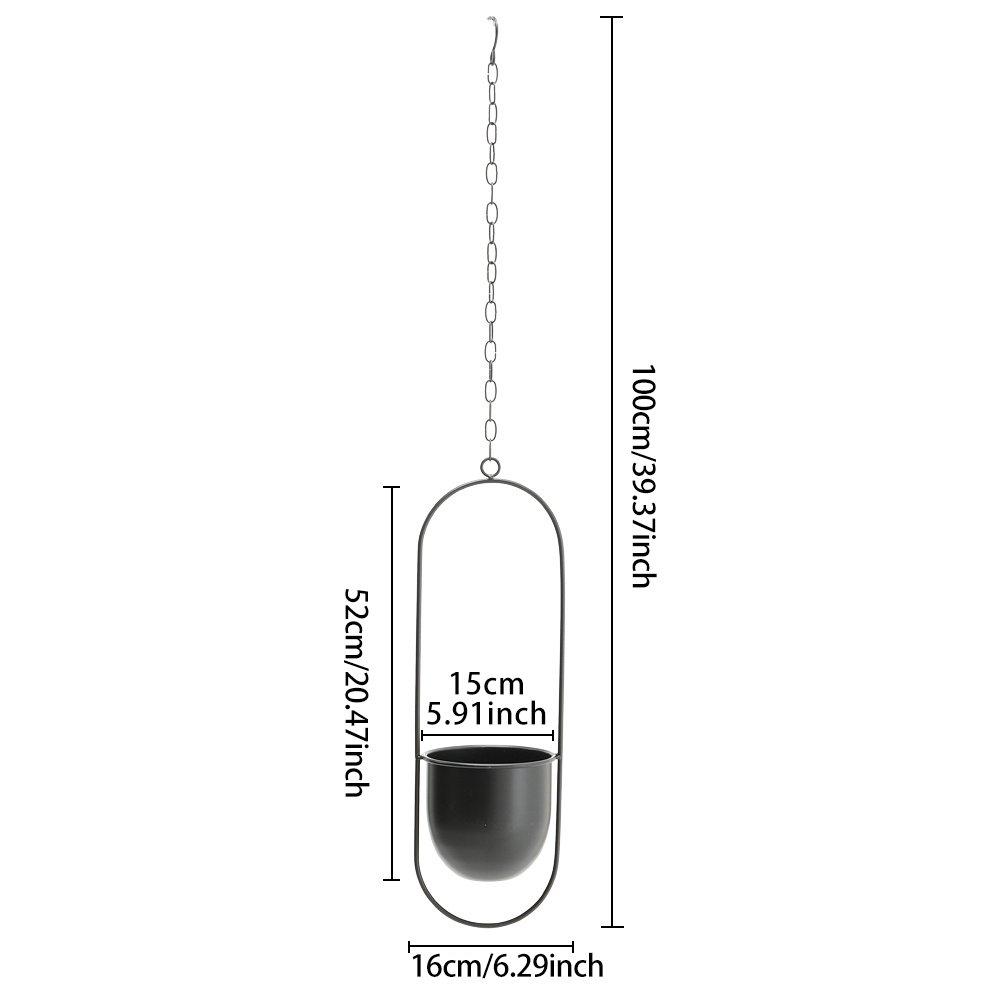 Black - LIFE IDEAS - Nordic-Style Hanging Iron Flower Pot - 8