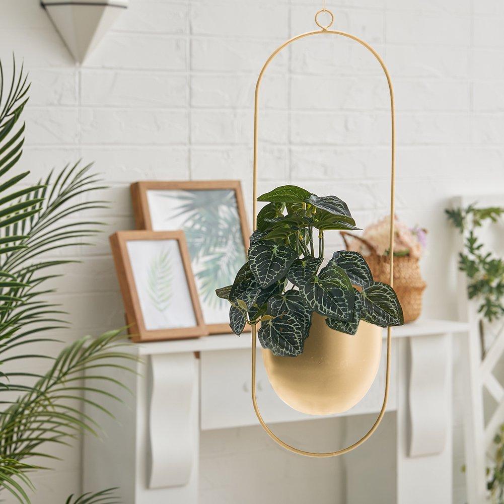 Gold - LIFE IDEAS - Nordic-Style Hanging Iron Flower Pot - 1