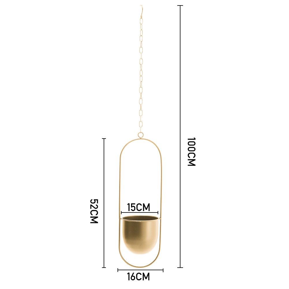 Gold - LIFE IDEAS - Nordic-Style Hanging Iron Flower Pot - 8