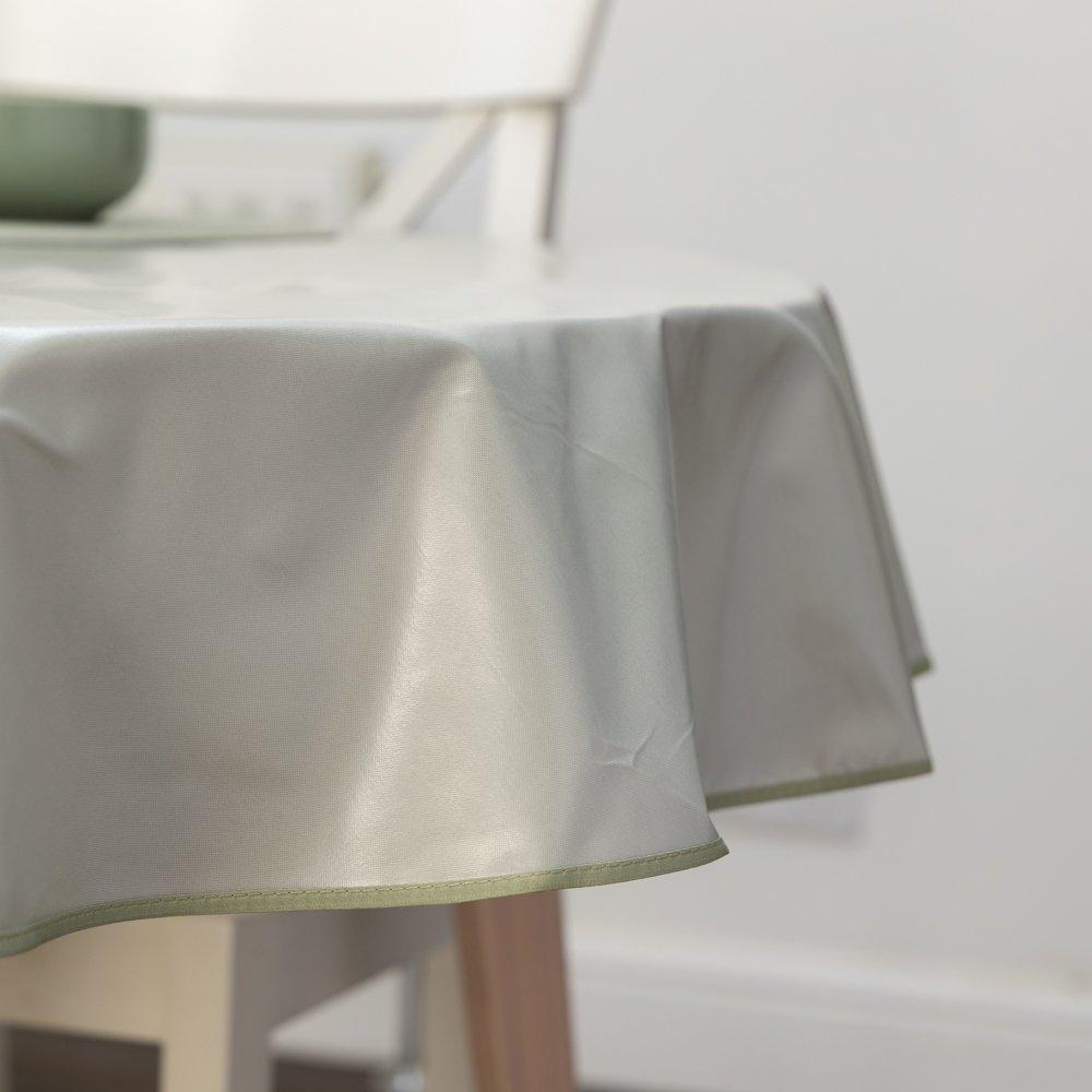 Sage Green - D C Fix - Sage Green Plain Wipe Clean Polyester Tablecloth - 7