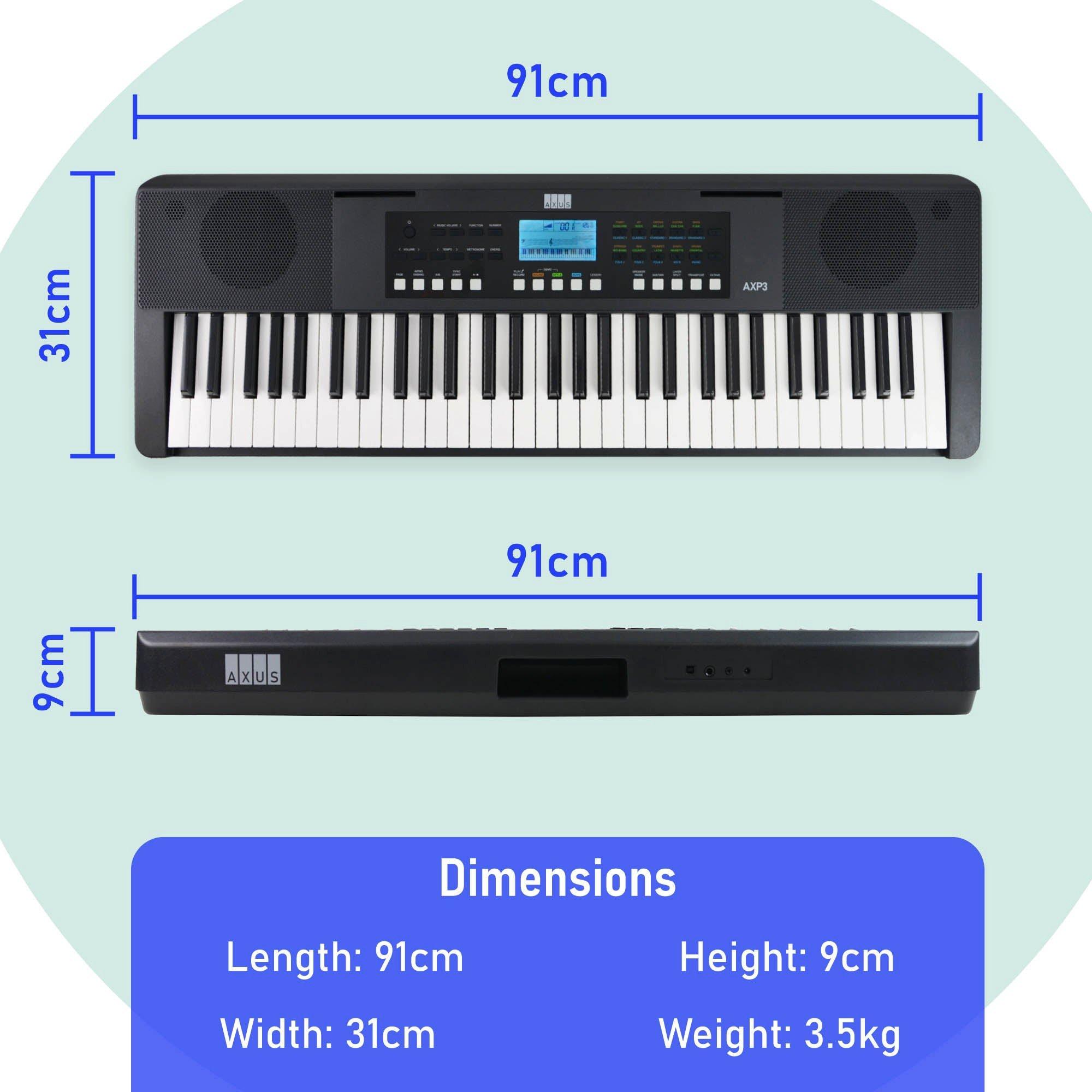 Axus AXP3 61 Note Slimline Portable Keyboard | Sports Direct