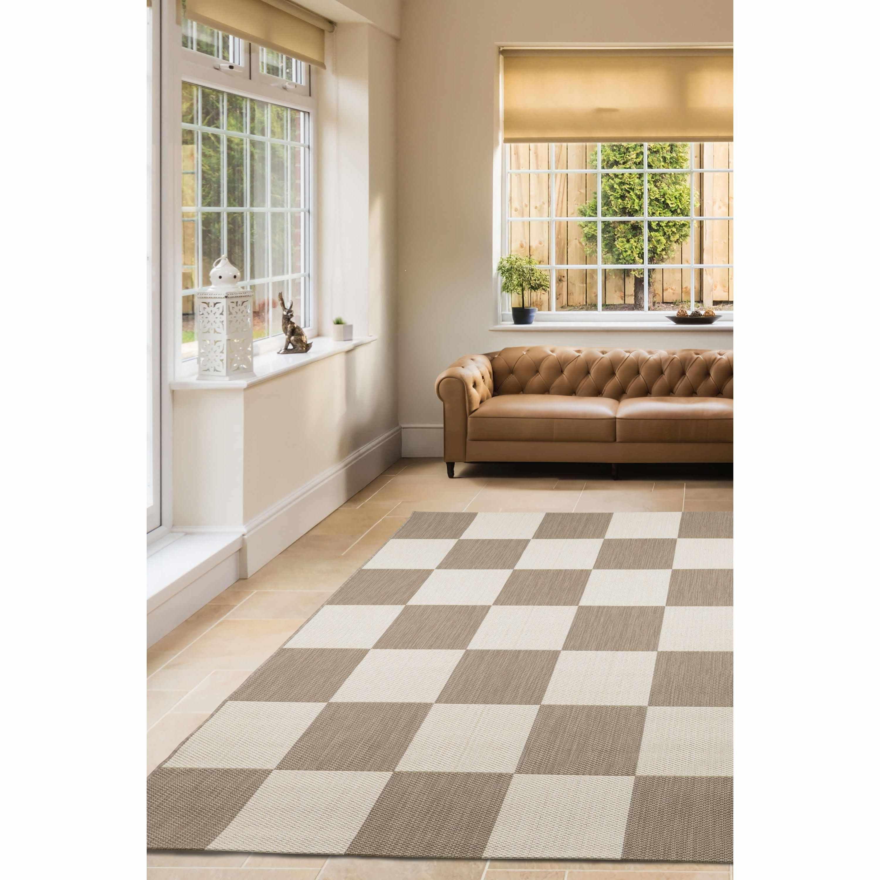 Homemaker  Eden Chequer Rug Natural - 160x230cm