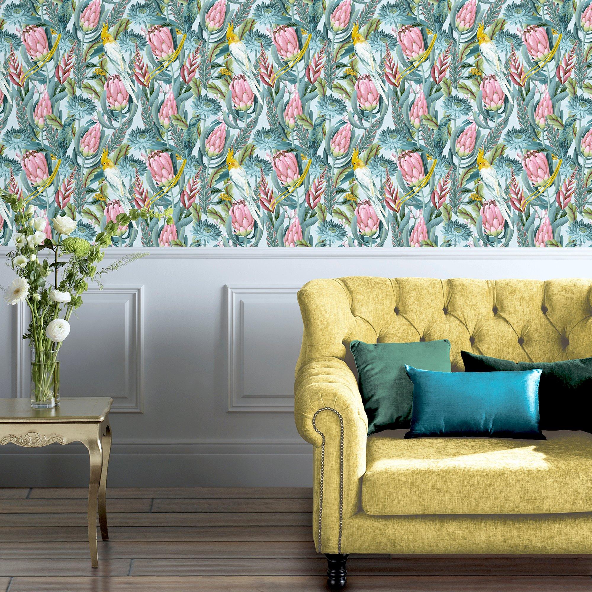 Multicoloured - Arthouse - Rainforest Escape Green Pink sw12 - 4