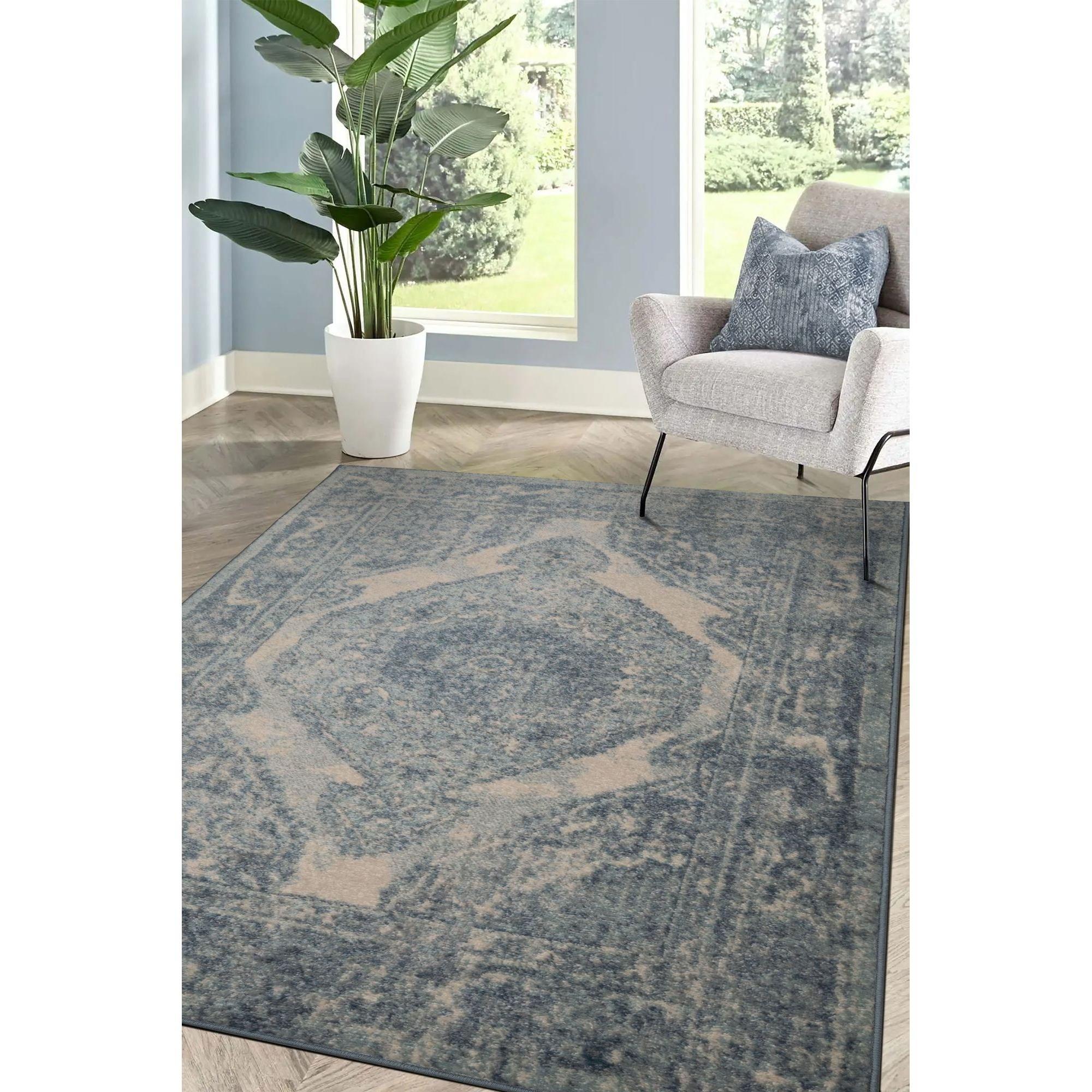 Blue - Homemaker - Juno Medallion Rug Blue - 1