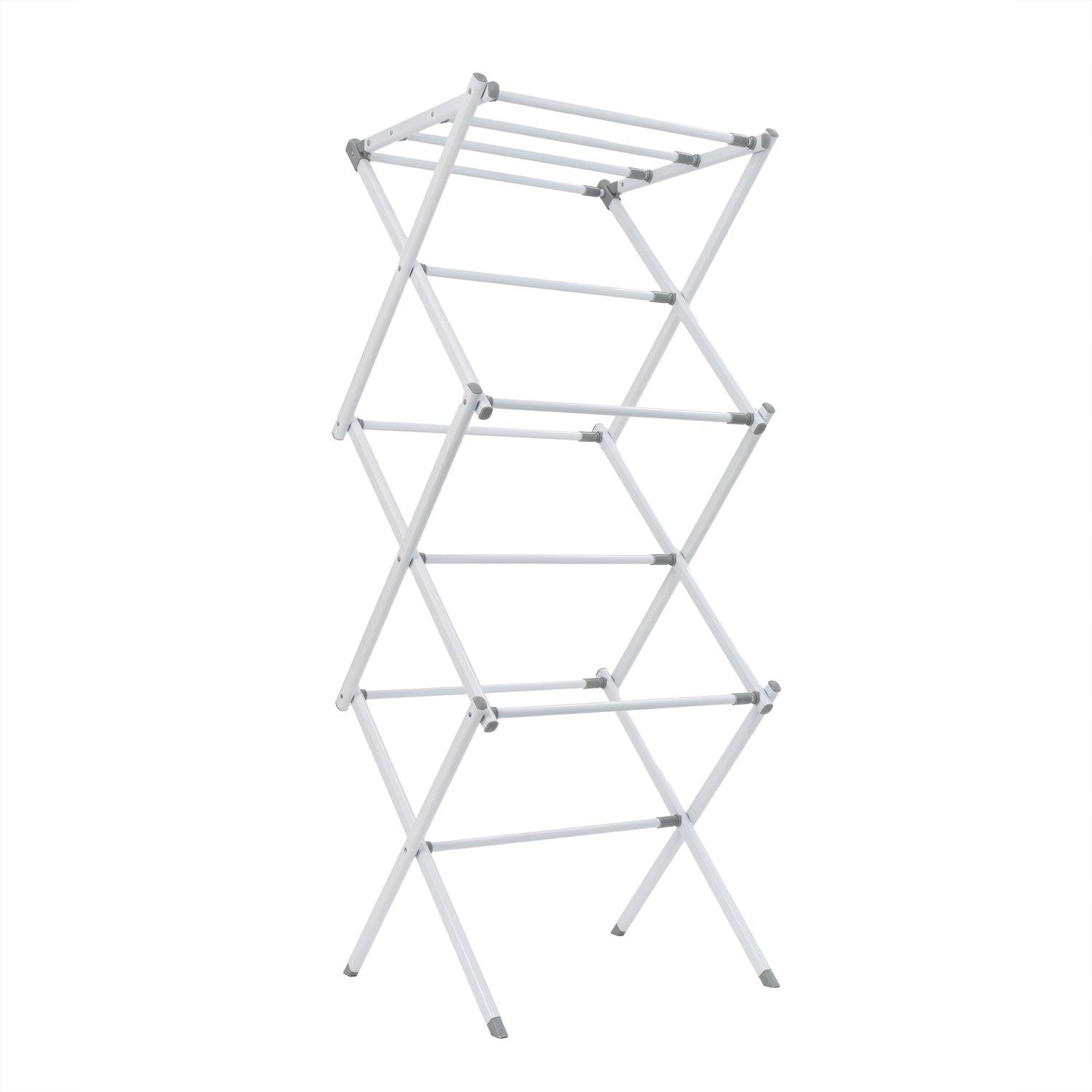 White - JVL - Extendable 3 Tier Concertina Airer - 8M White - 1