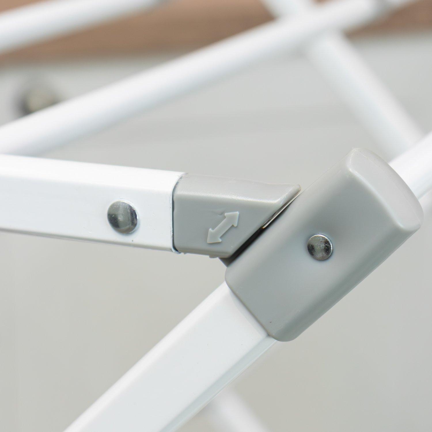 White - JVL - Extendable 3 Tier Concertina Airer - 8M White - 5