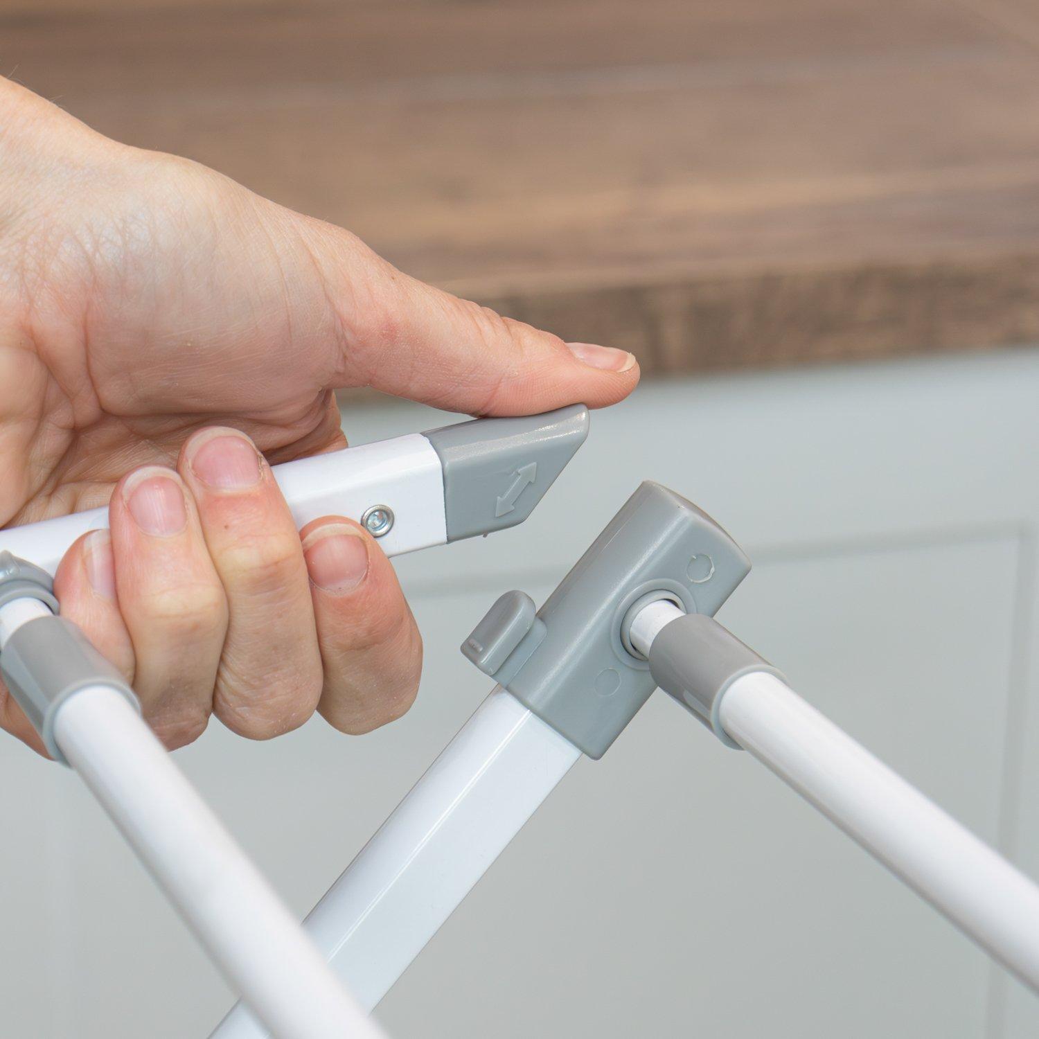 White - JVL - Extendable 3 Tier Concertina Airer - 8M White - 8