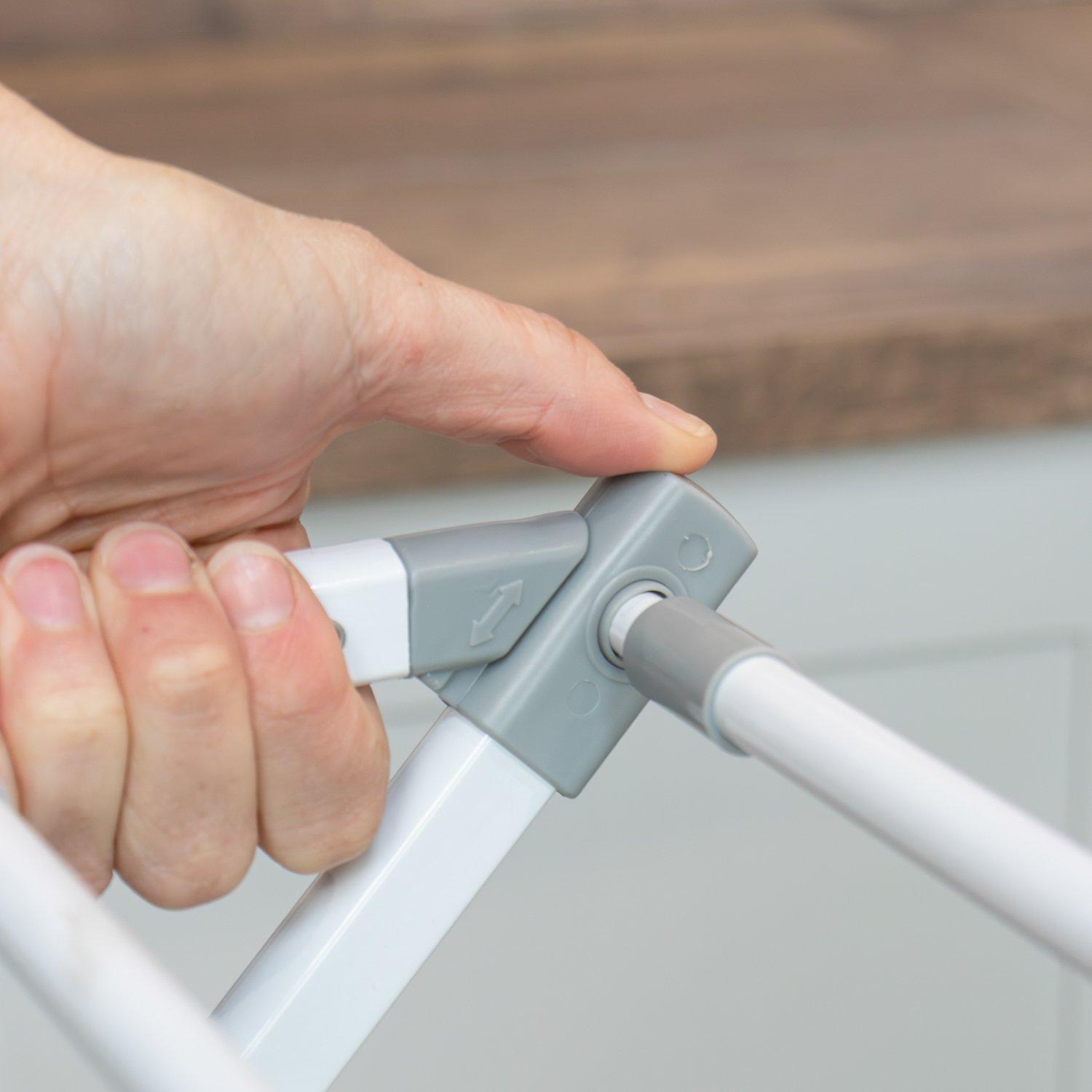 White - JVL - Extendable 3 Tier Concertina Airer - 8M White - 9