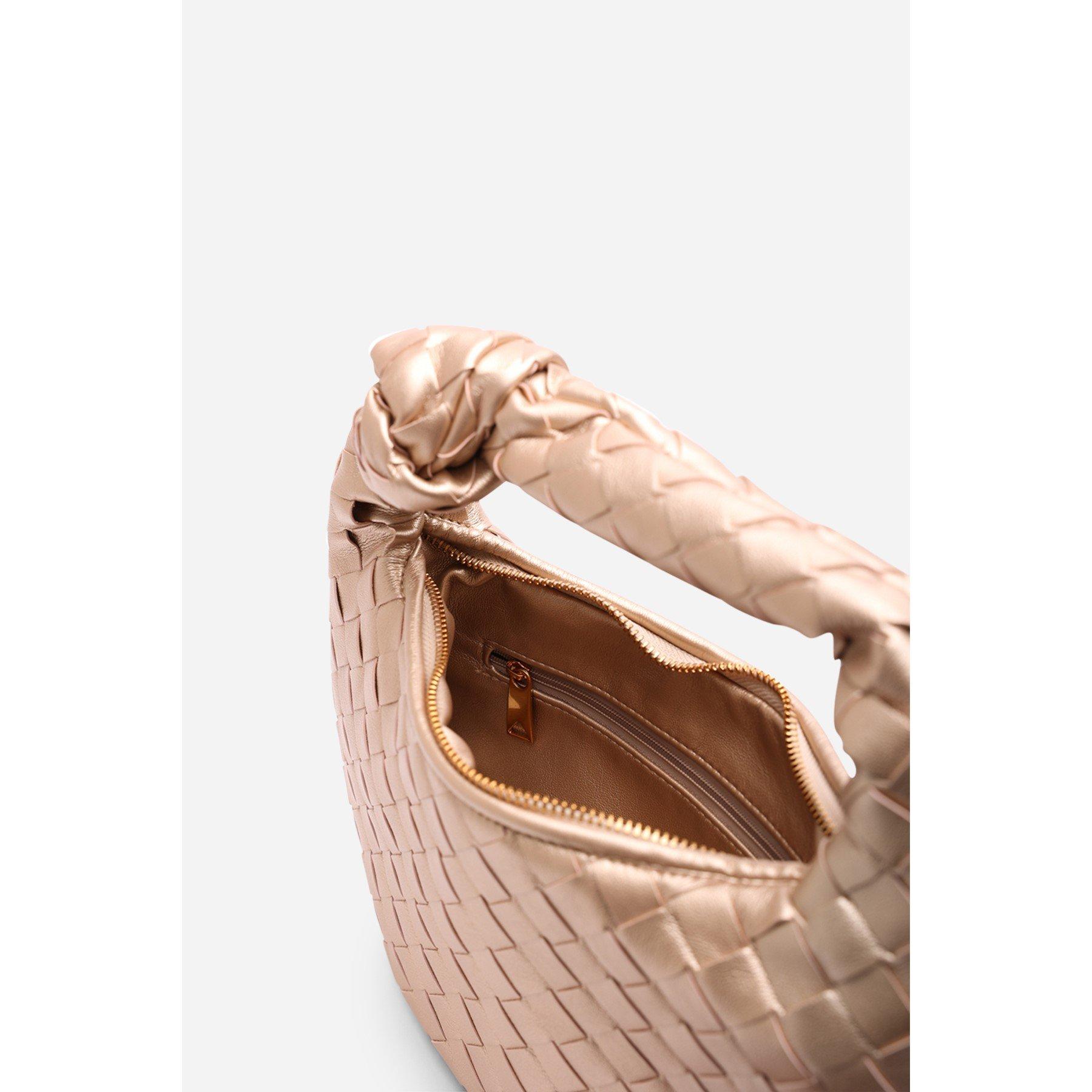 Gold - Wheres That From - Aura Classic Woven Hobo Bag - 5