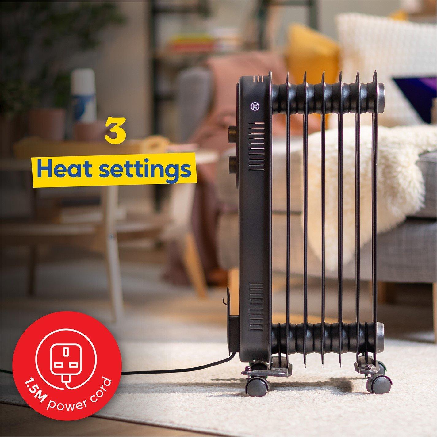 Matt Black - Russell Hobbs - RHOFR7004B Oil Filled Radiator - 6