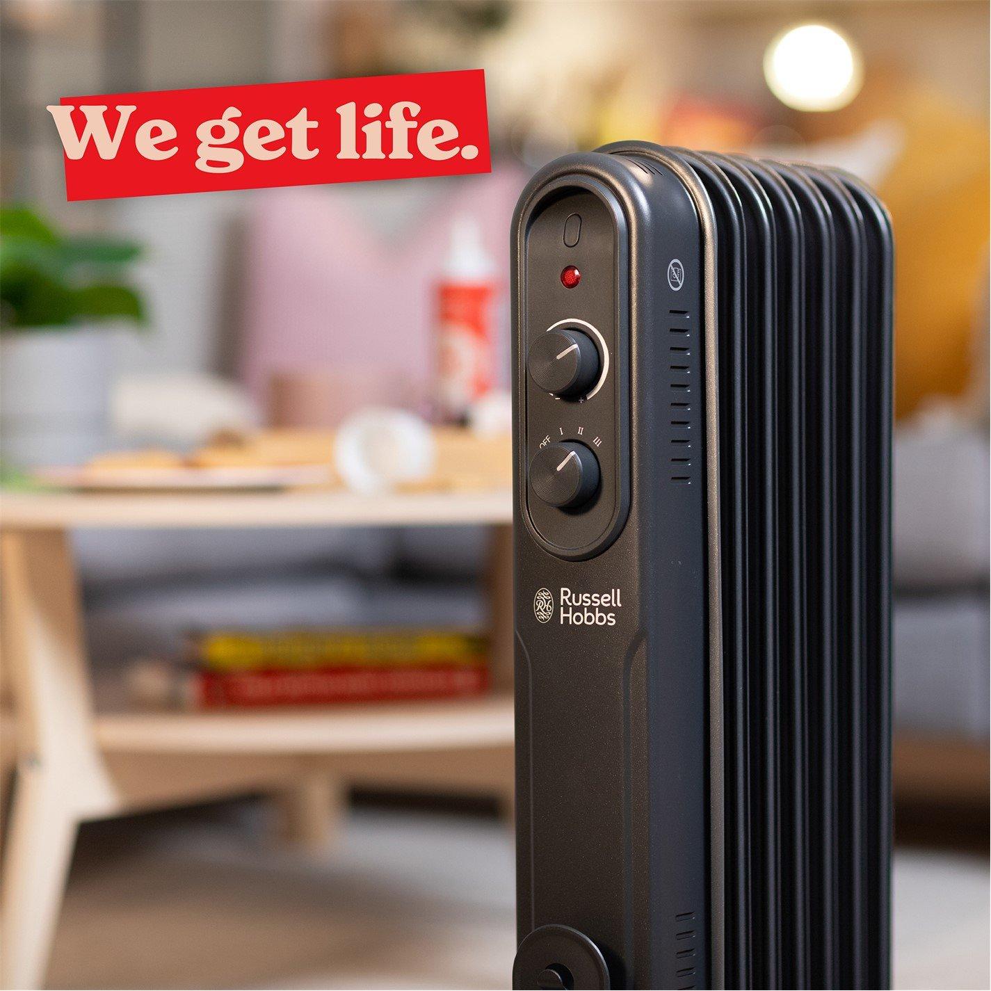 Matt Black - Russell Hobbs - RHOFR7004B Oil Filled Radiator - 7