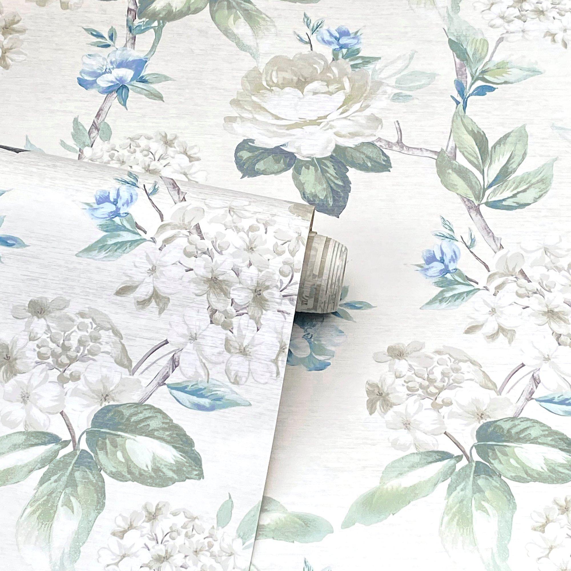 Neutral - Arthouse - Keeka Floral Blue Cream sw12 - 2