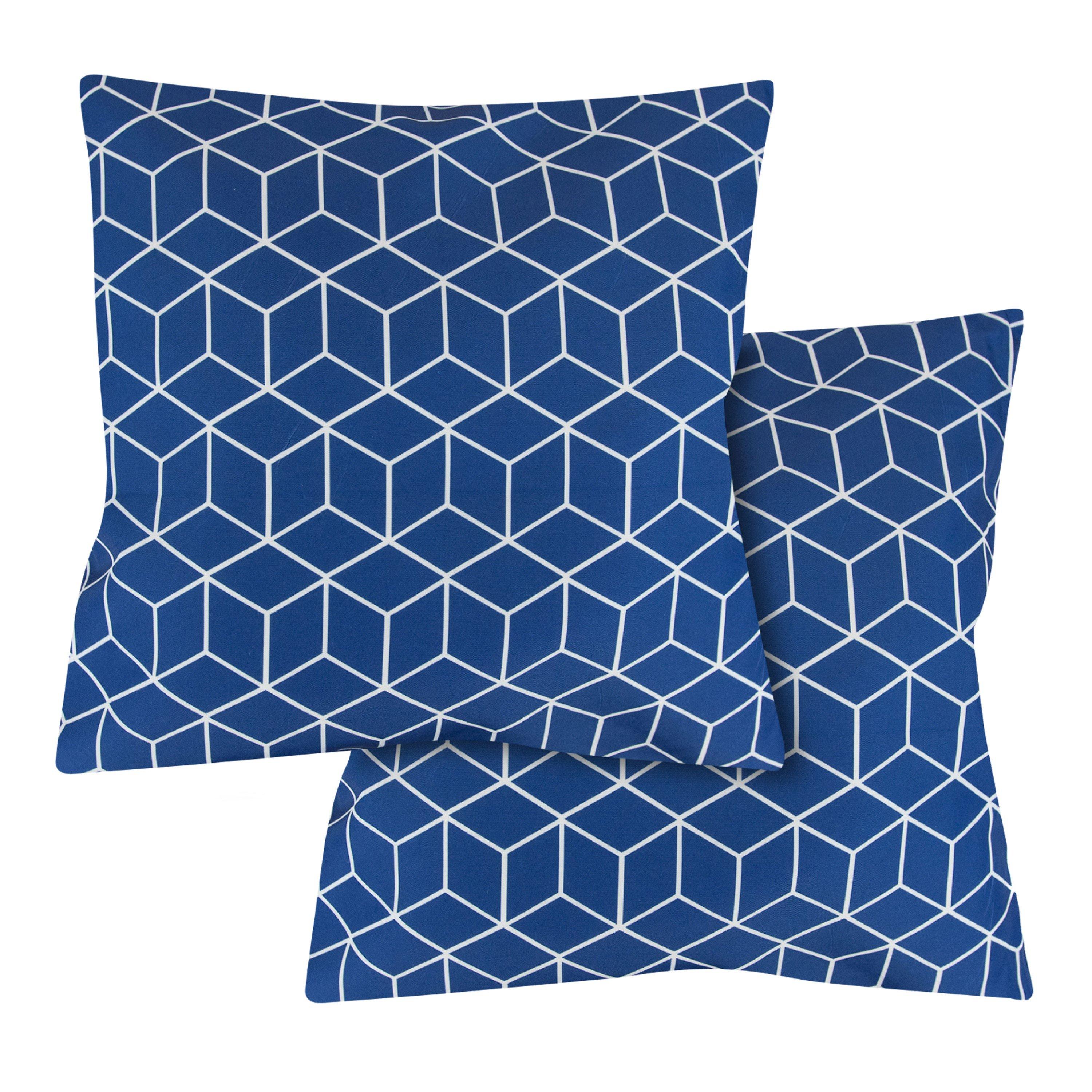 Blue - Streetwize - Decorative Blue Cube Scatter Cushion Covers - 1
