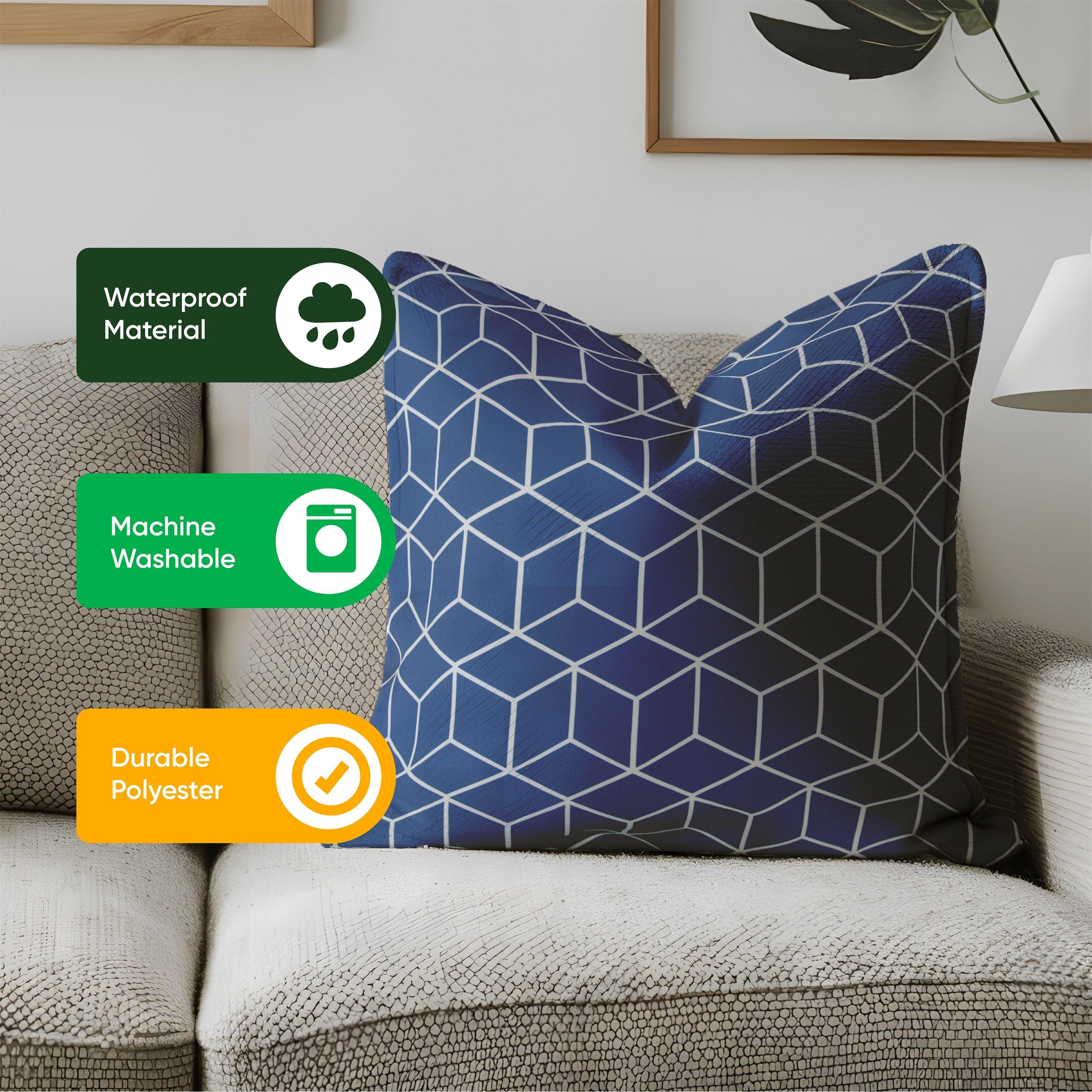 Blue - Streetwize - Decorative Blue Cube Scatter Cushion Covers - 5