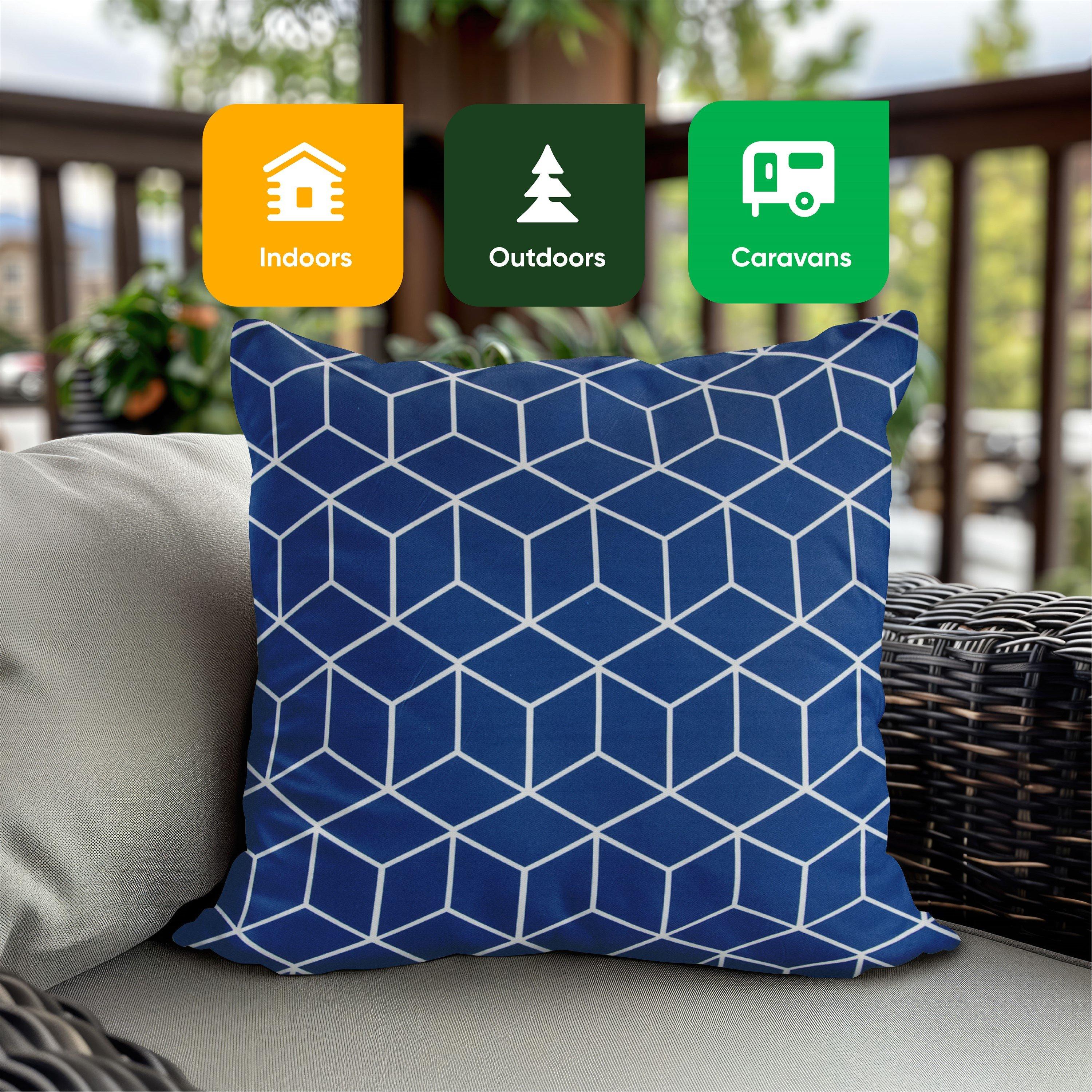 Blue - Streetwize - Decorative Blue Cube Scatter Cushion Covers - 6