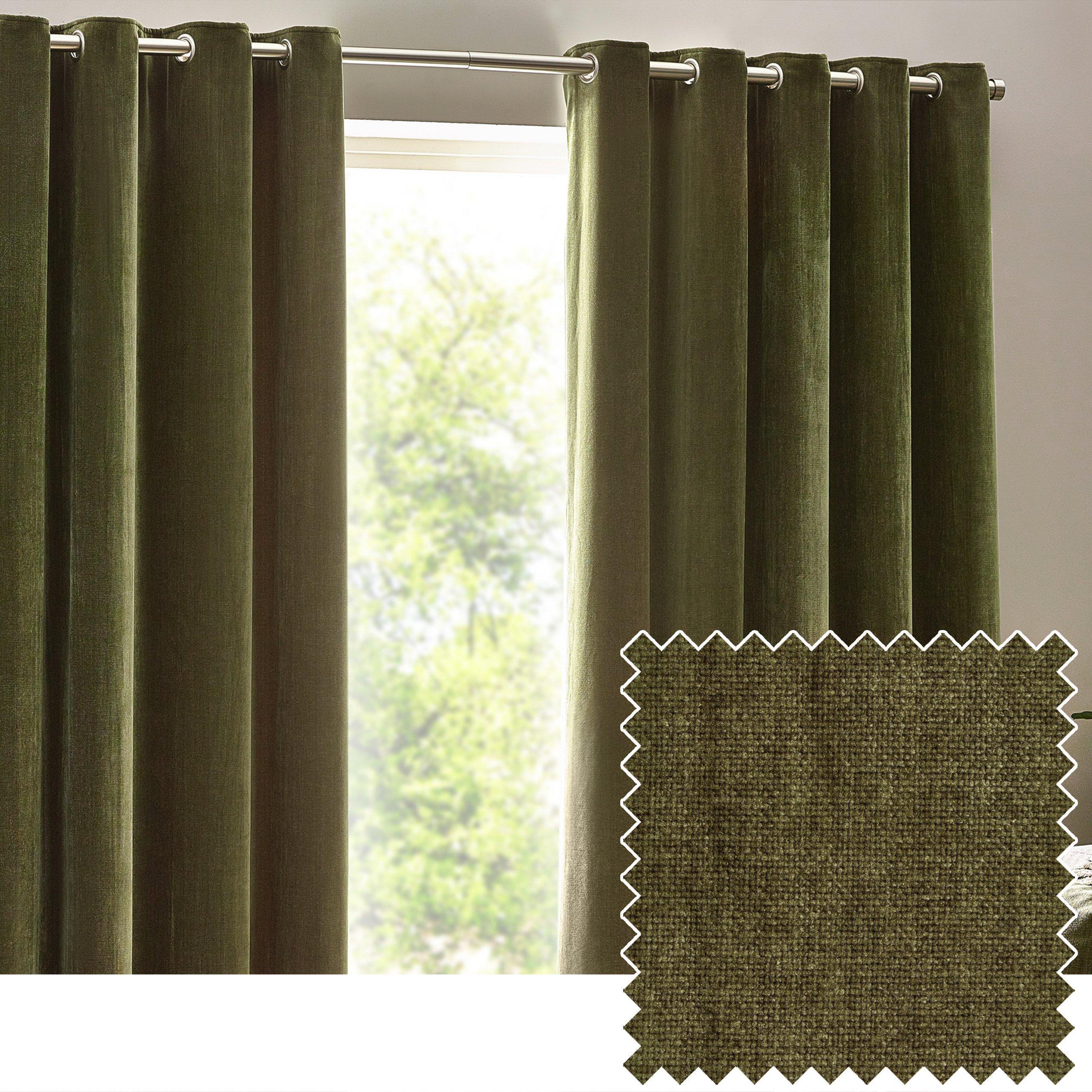 Heavy Chenille Velvet Eyelet Curtains