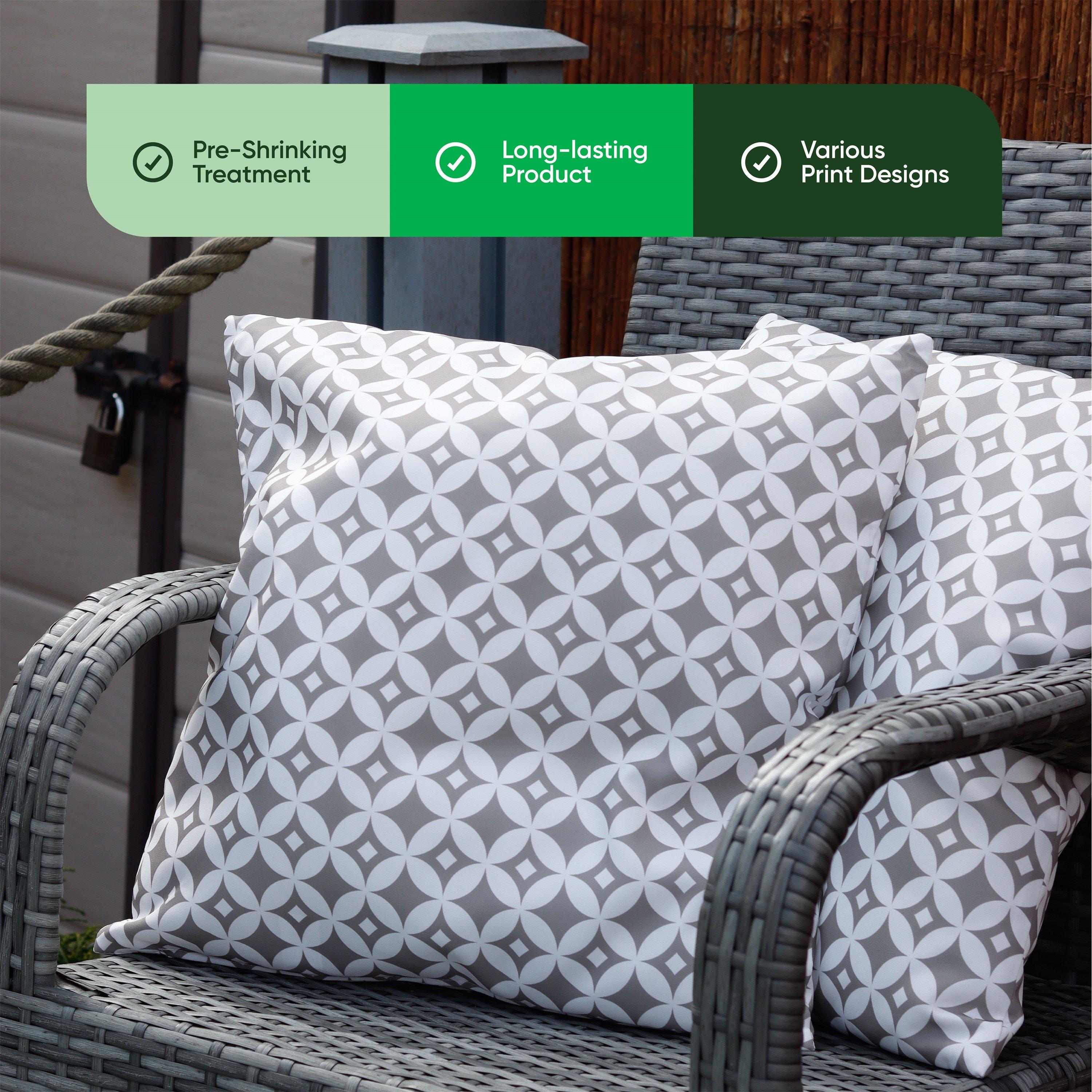 Grey/White - Streetwize - Pack of 2 Decorative Scatter Cushion Covers 45x45c - 3