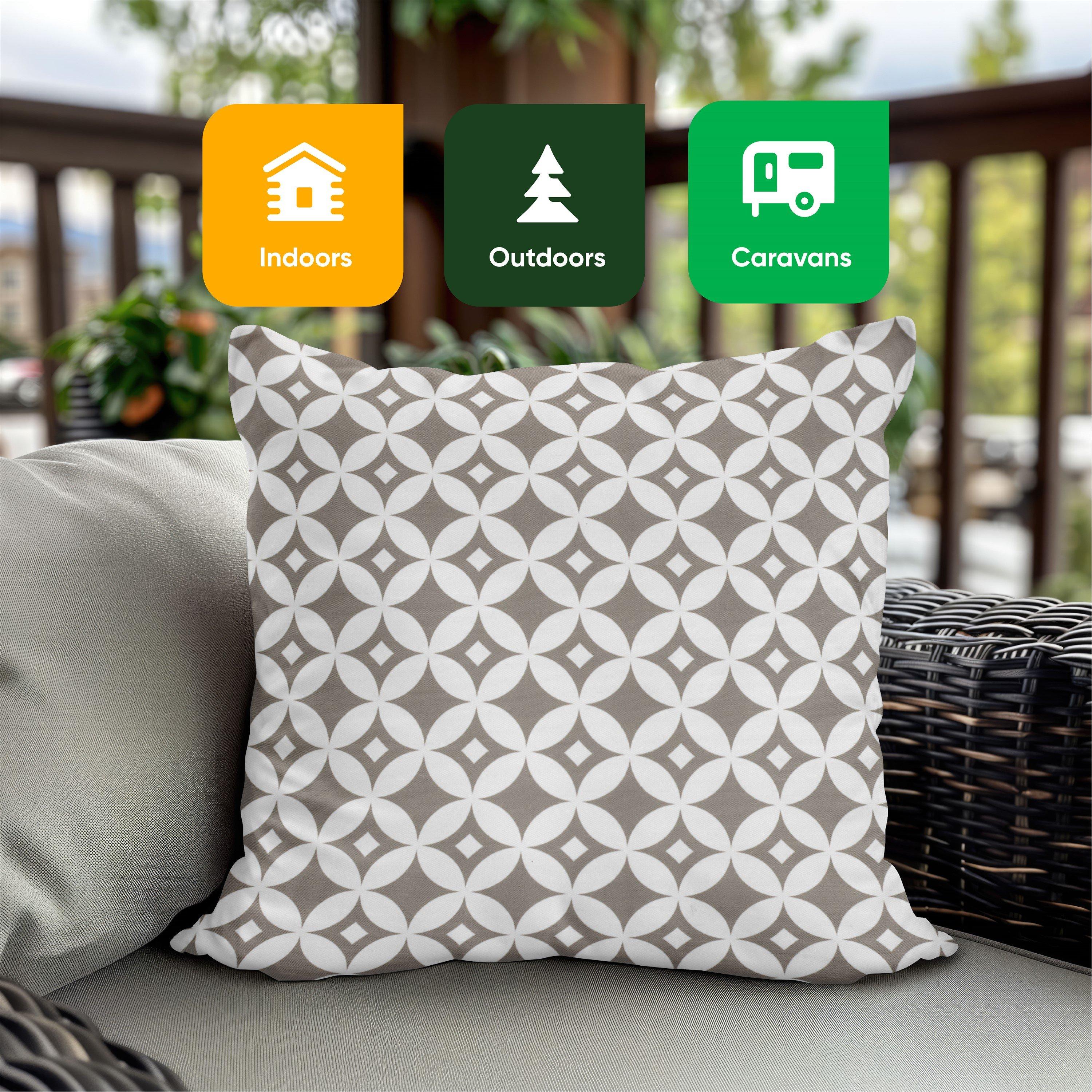 Grey/White - Streetwize - Pack of 2 Decorative Scatter Cushion Covers 45x45c - 6