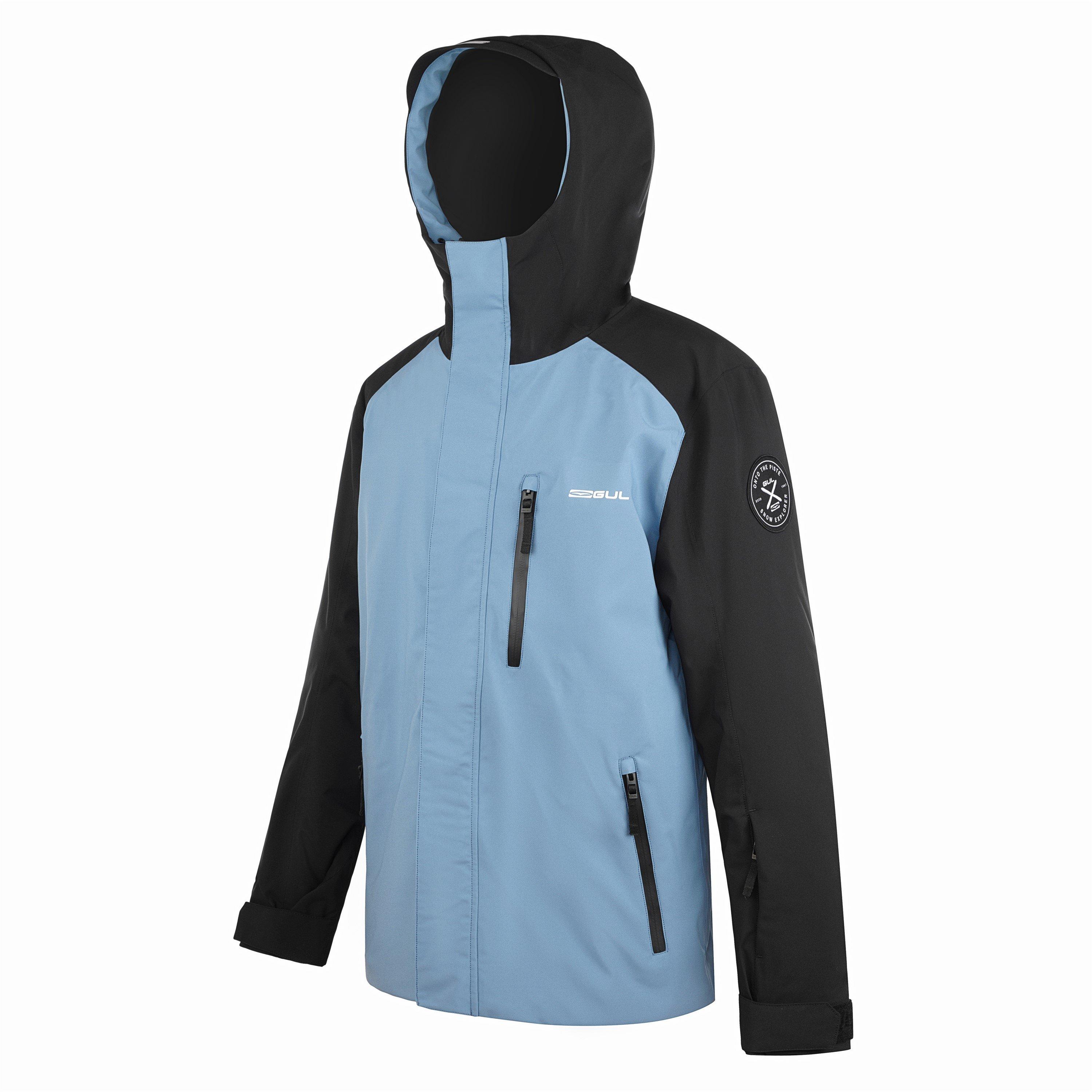 Blau/Schwarz - Gul - Powder Waterproof Windproof DWR Ski Jacket - 3