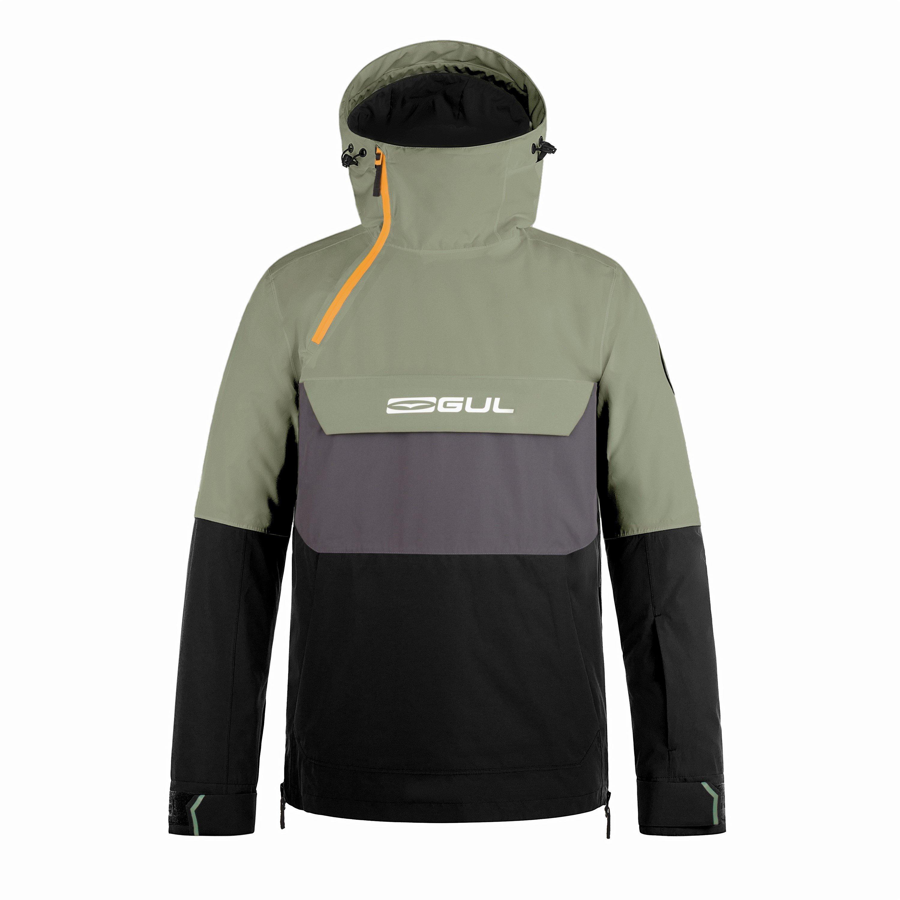 Khaki/Black - Gul - Men's Powder Anorak Waterproof Windproof Ski Jacket - 1