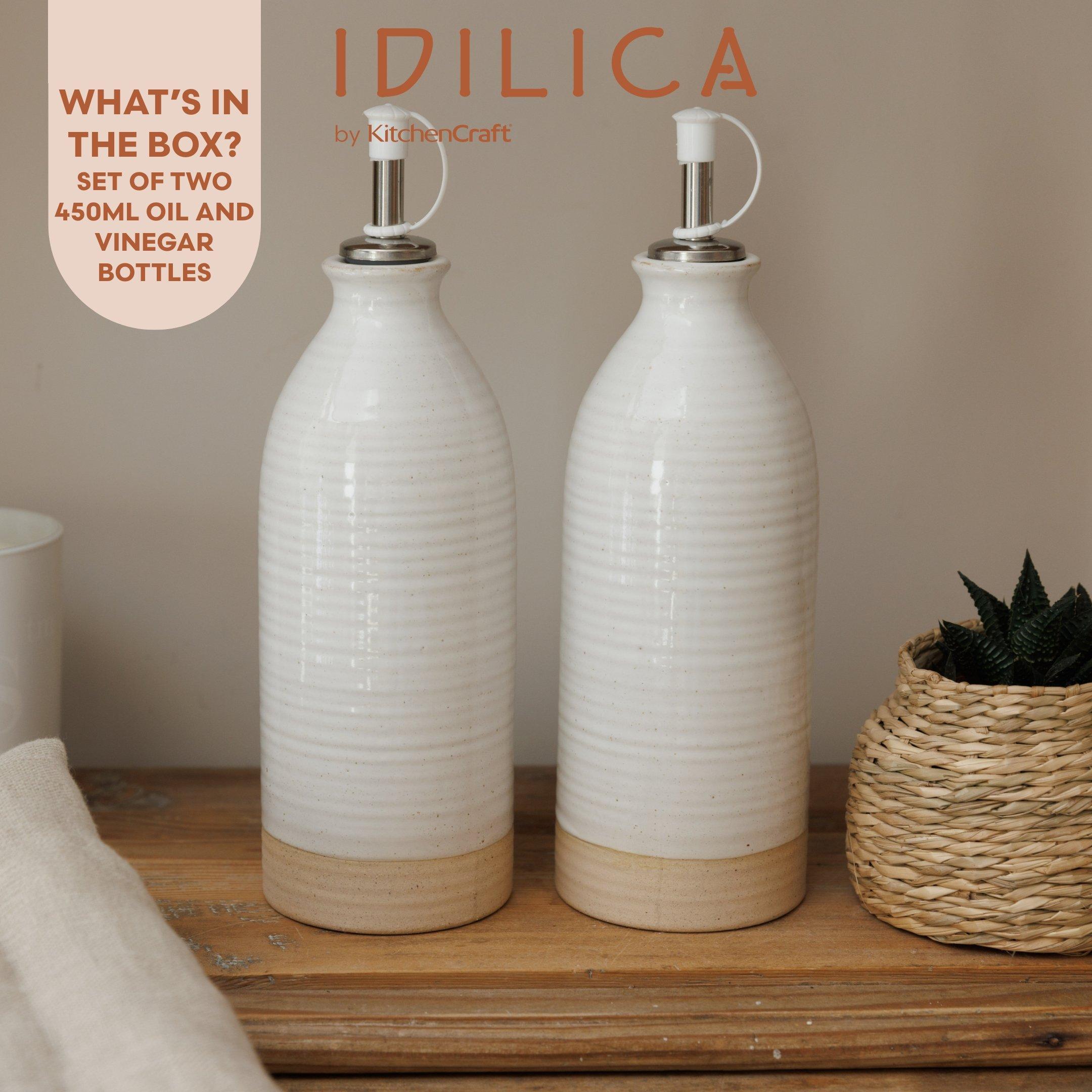Cream - KitchenCraft - KitchenCraft Idilica Oil and Vinegar Bottles - 2