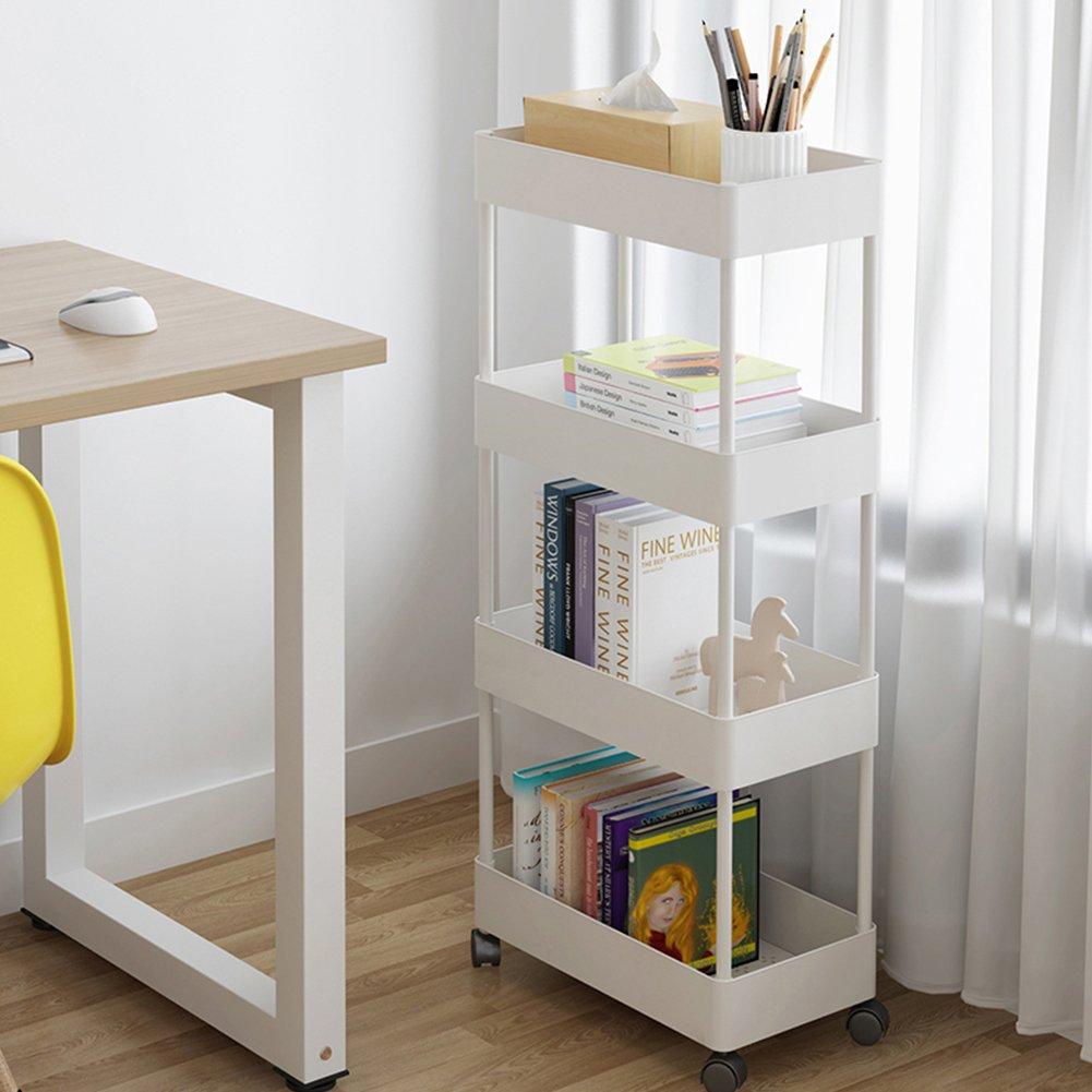 Life Ideas  -Tier Trolley Cart For Kitchen & Bathroom - White - 4 Tier