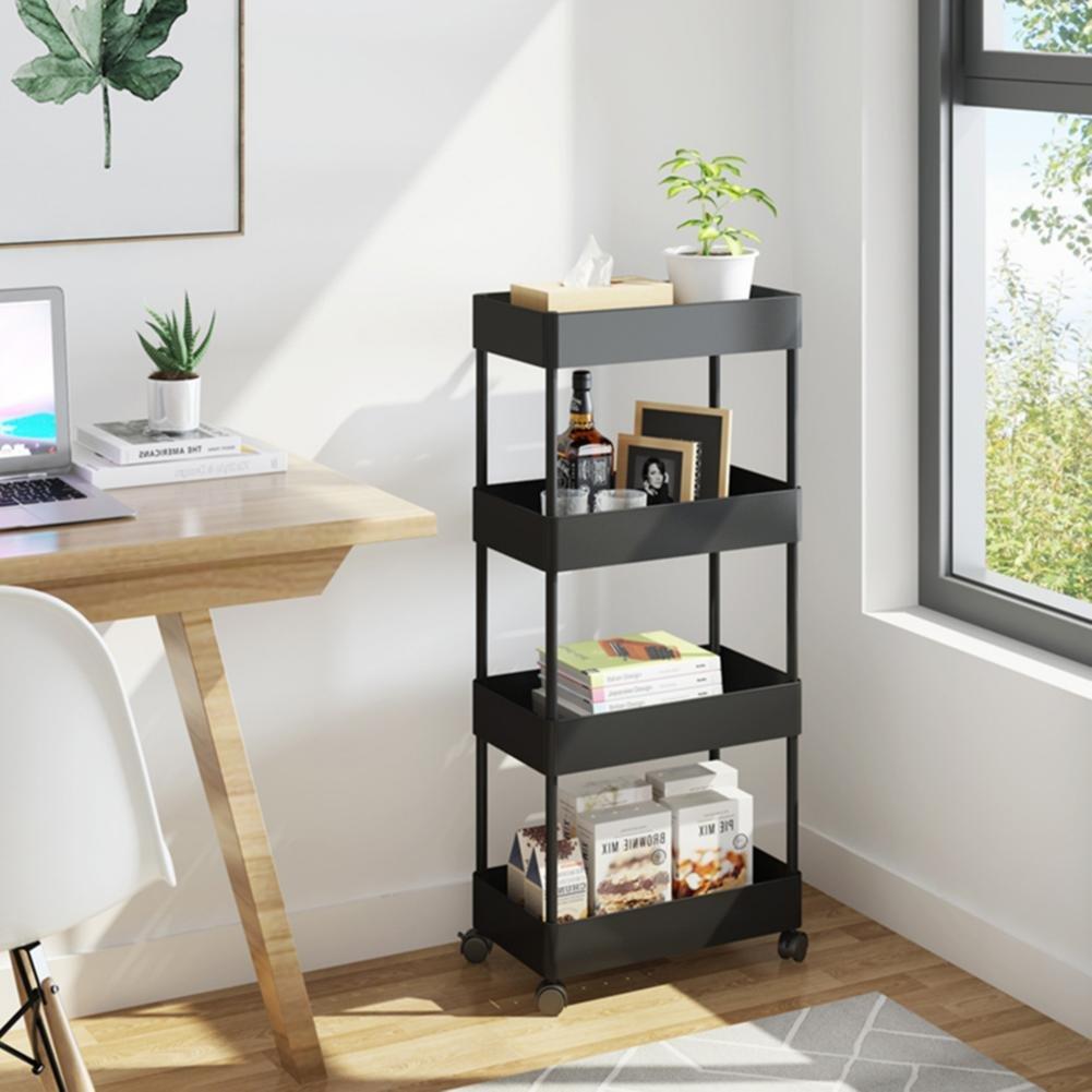 Life Ideas  -Tier Trolley Cart For Kitchen & Bathroom - Black - 5 Tier