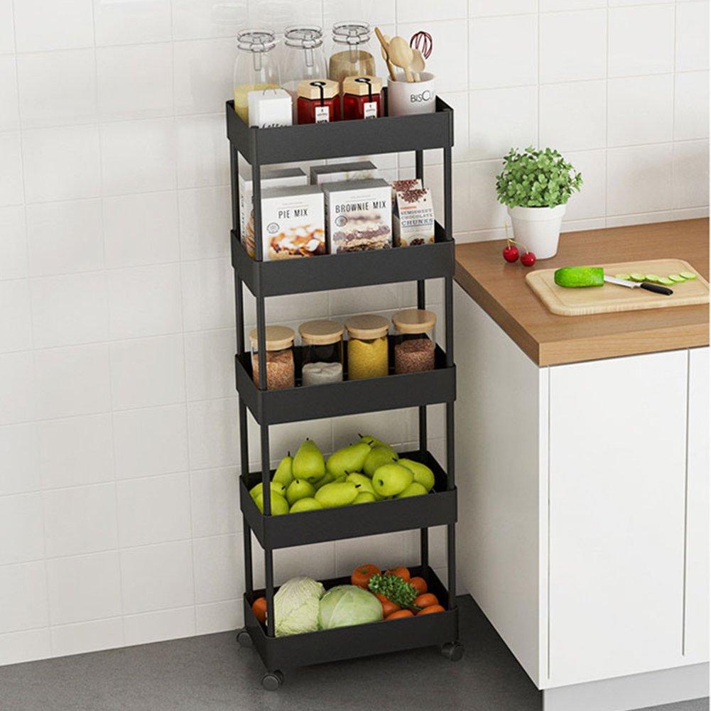 Black - LIFE IDEAS - Multi-Tier Trolley Cart for Kitchen & Bathroom - 2
