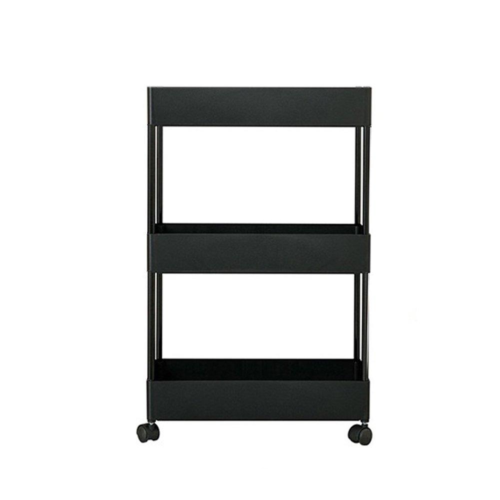Black - LIFE IDEAS - Multi-Tier Trolley Cart for Kitchen & Bathroom - 3