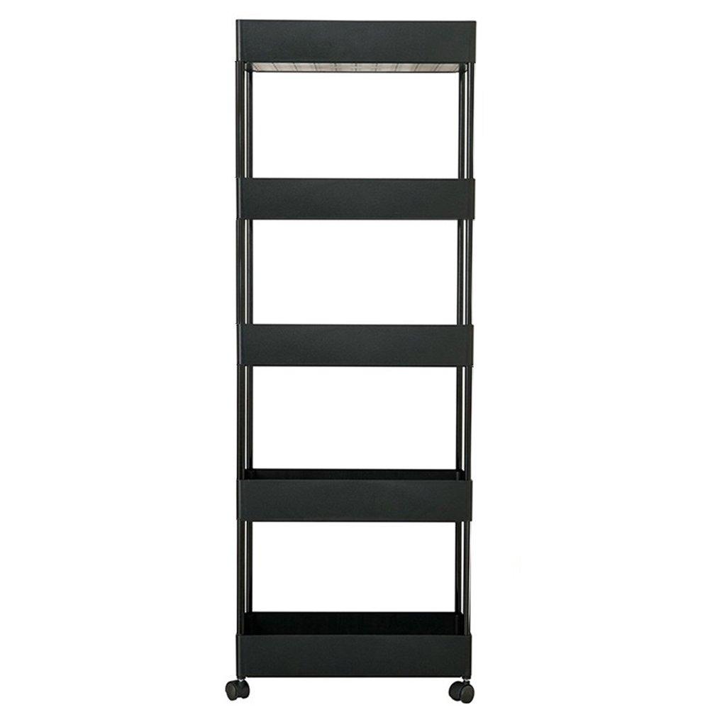 Black - LIFE IDEAS - Multi-Tier Trolley Cart for Kitchen & Bathroom - 5