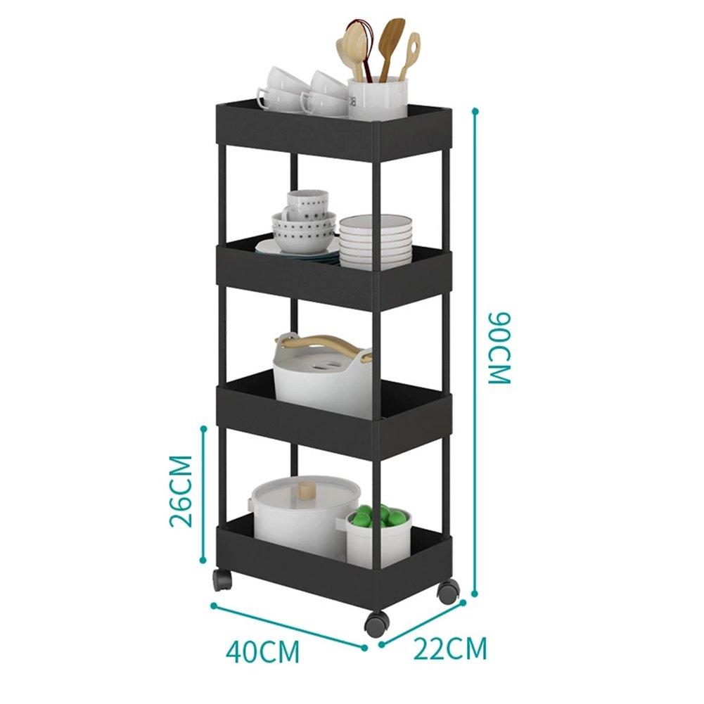 Black - LIFE IDEAS - Multi-Tier Trolley Cart for Kitchen & Bathroom - 7