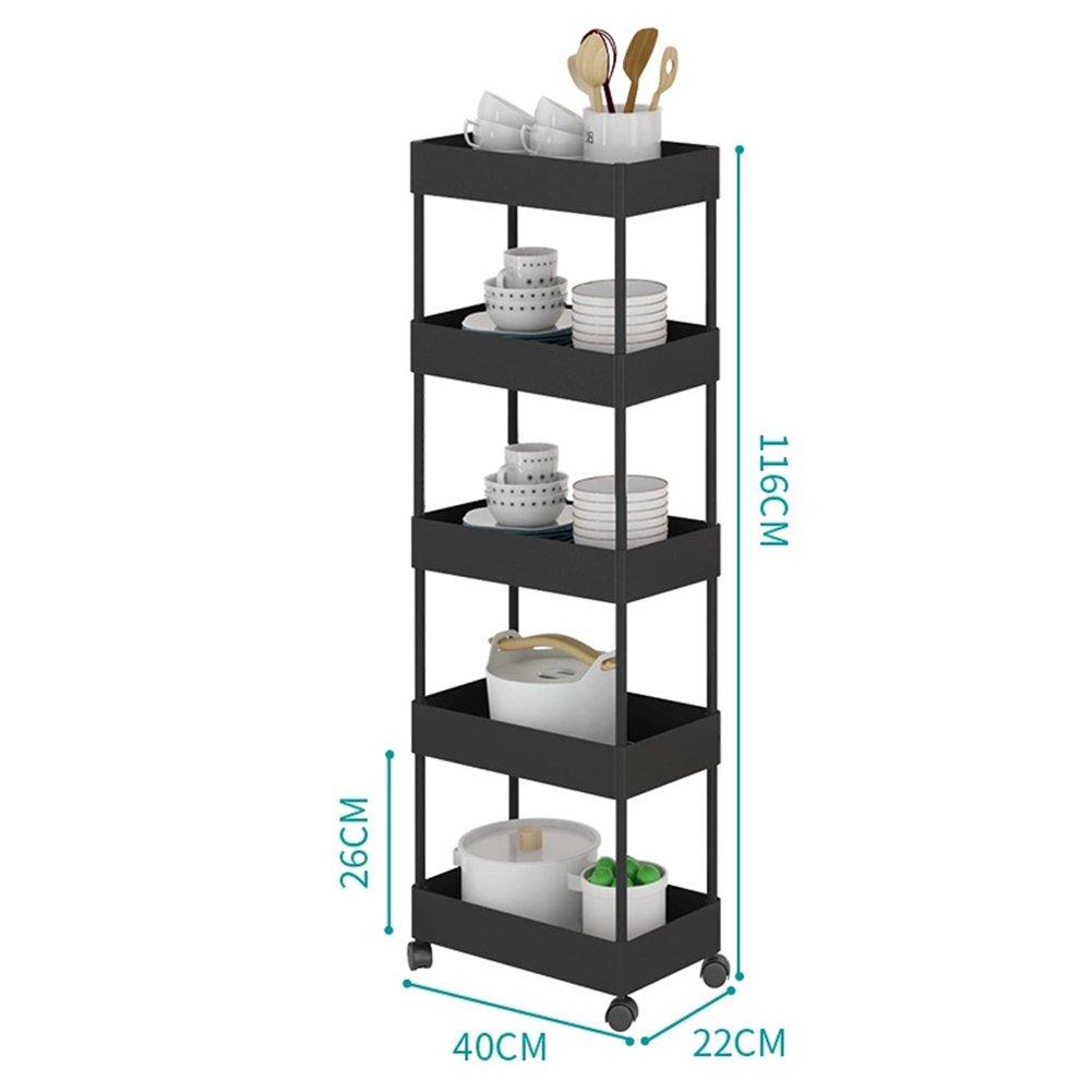 Black - LIFE IDEAS - Multi-Tier Trolley Cart for Kitchen & Bathroom - 8