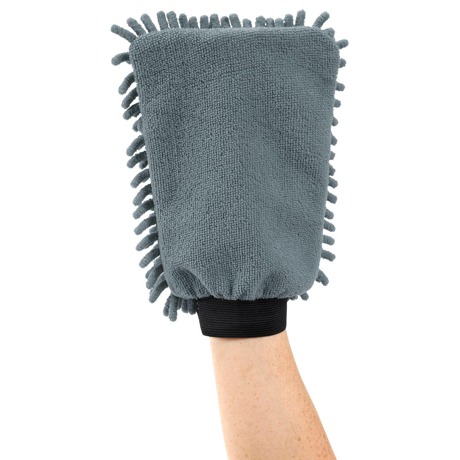 Grey - JVL - JVL Microfibre Hand Mitt - Grey - 2
