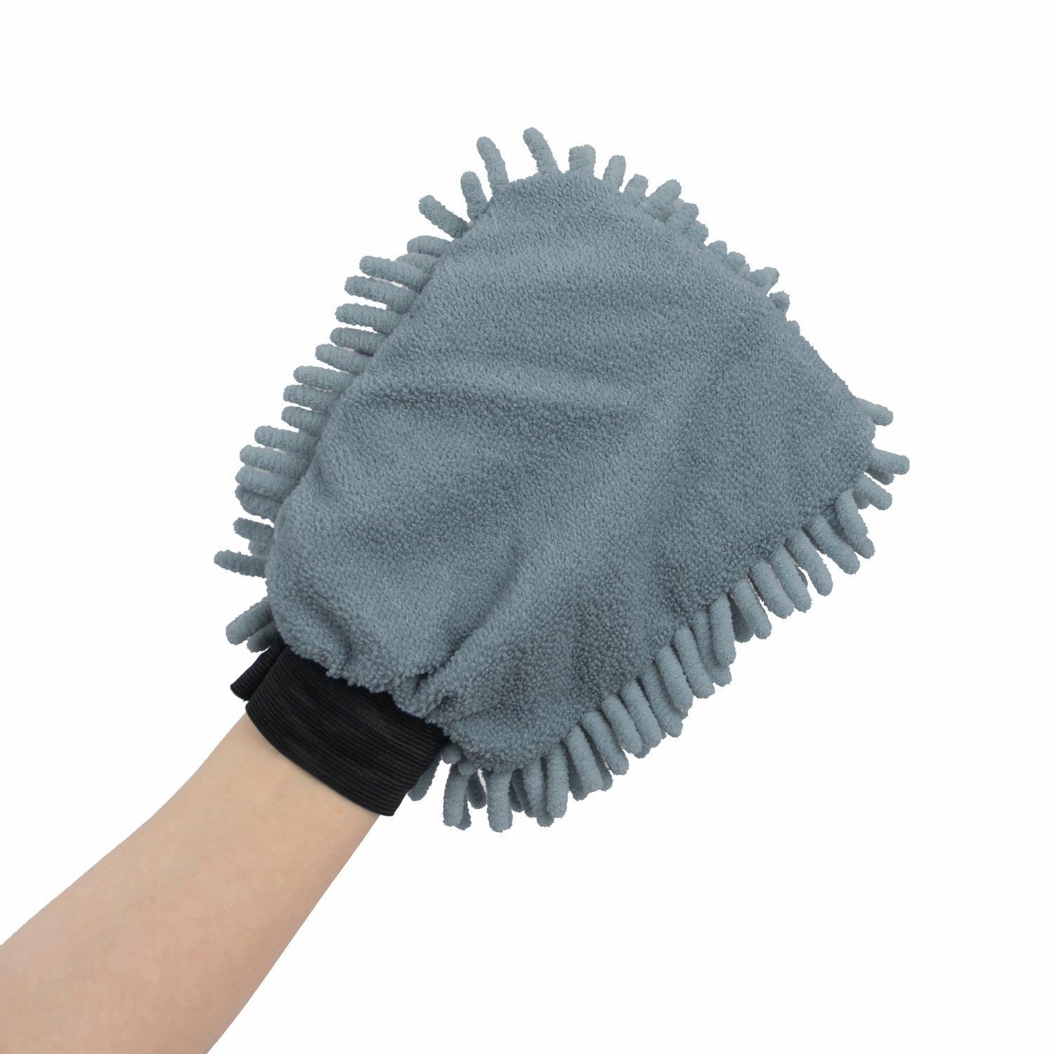 Grey - JVL - JVL Microfibre Hand Mitt - Grey - 6
