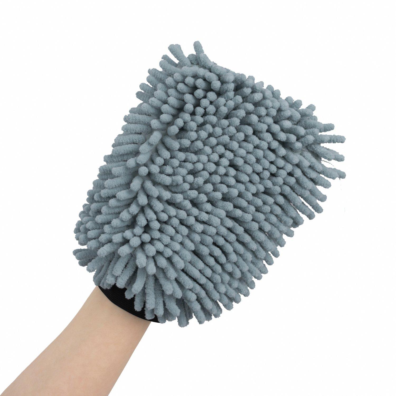 Grey - JVL - JVL Microfibre Hand Mitt - Grey - 7