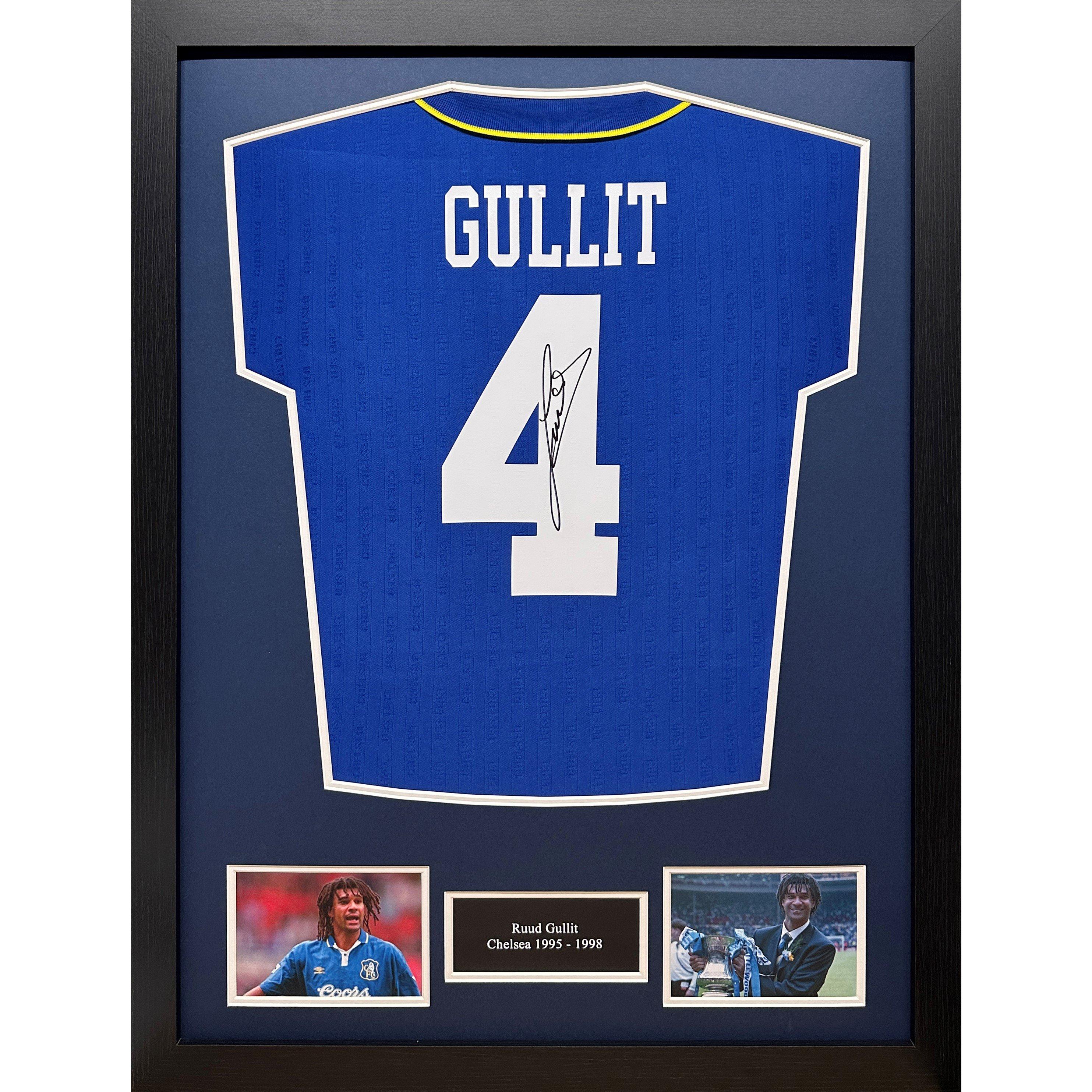 Allstarsignings Ltd  Ruud Gullit Signed & Framed Chelsea Shirt - Blue