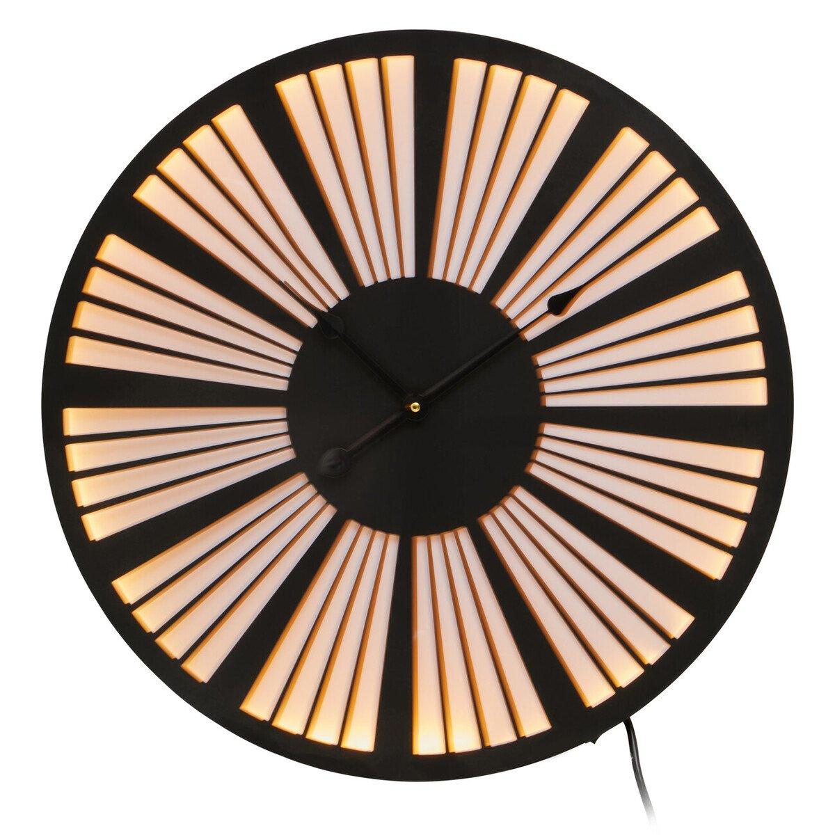 Interiors By Premier  Genova 60Cm Dia Small Black And White Led Wall Clo - Black White - 60x 60x 6c