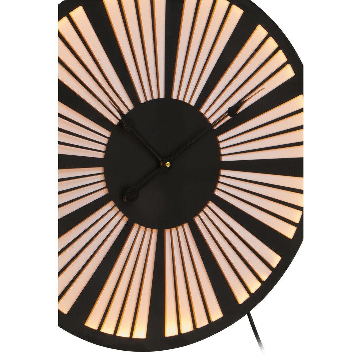 Black White - Premier Housewares - Genova 60cm Dia Small Black and White LED Wall Clo - 3