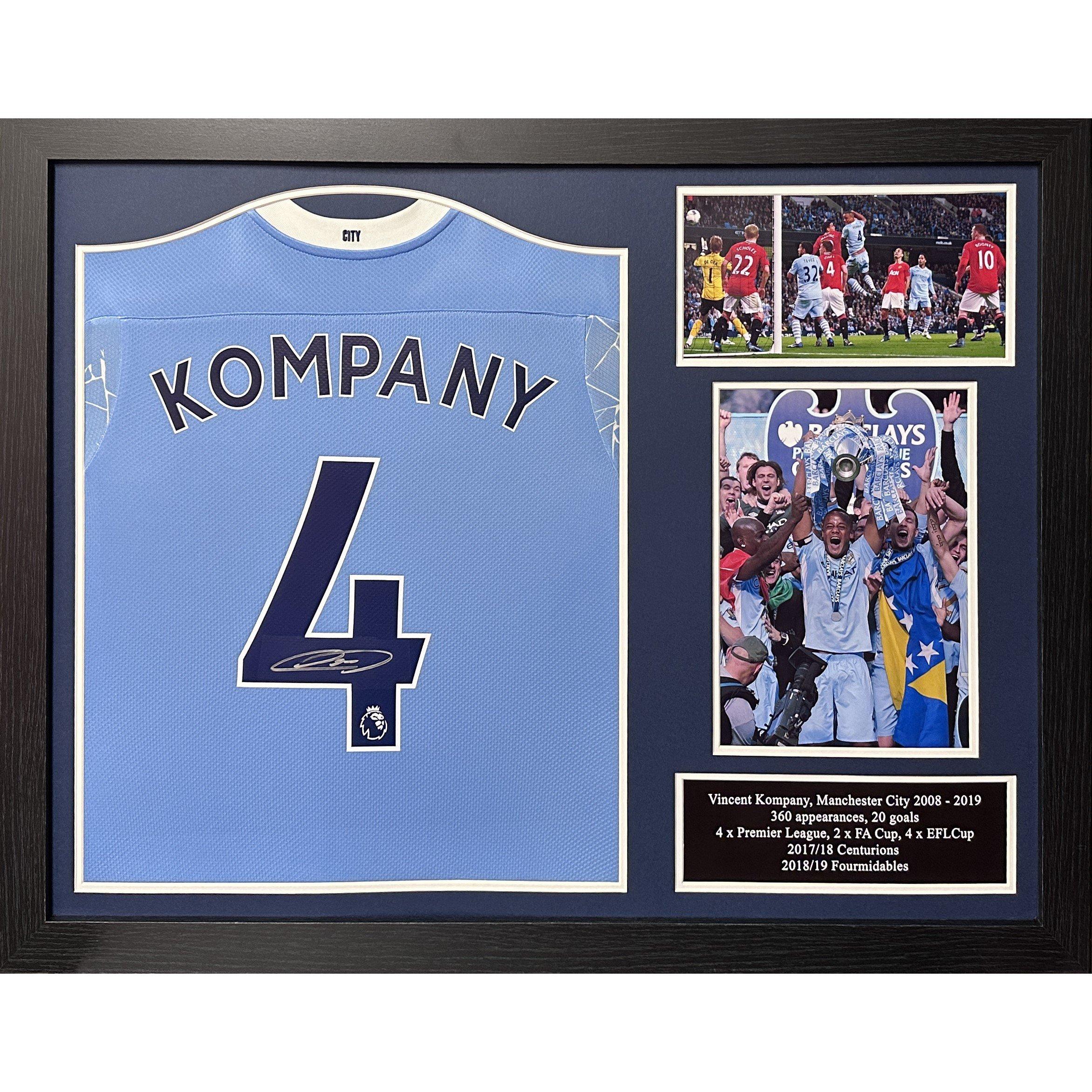 Allstarsignings Ltd  Vincent Kompany Signed Manchester City Shirt - Blue