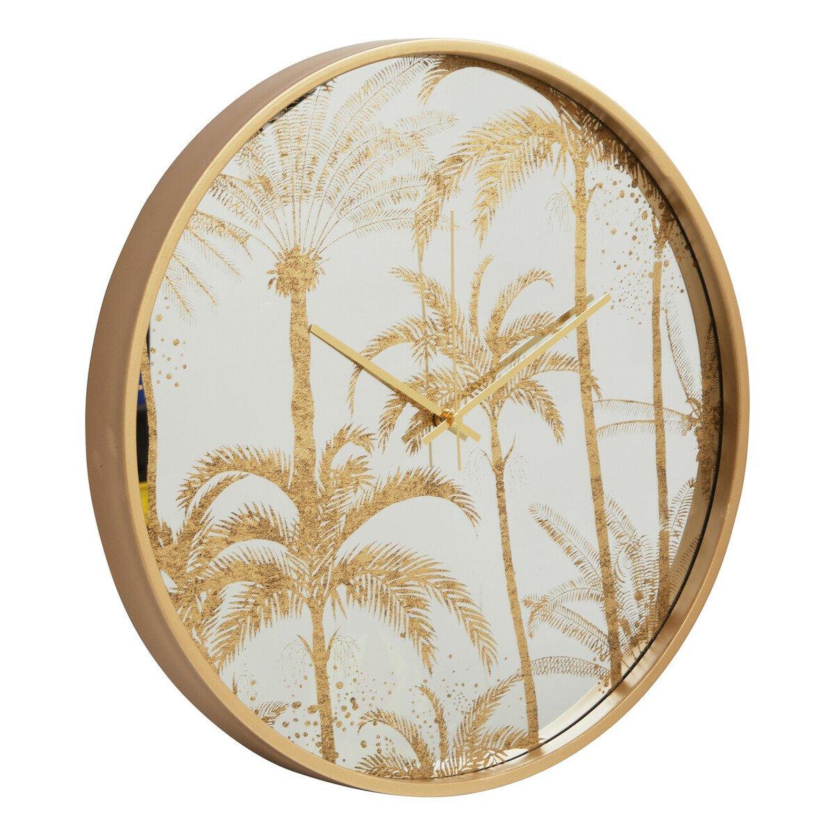 Gold - Premier Housewares - Celina 45cm Dia Botanical Wall Clock - 4