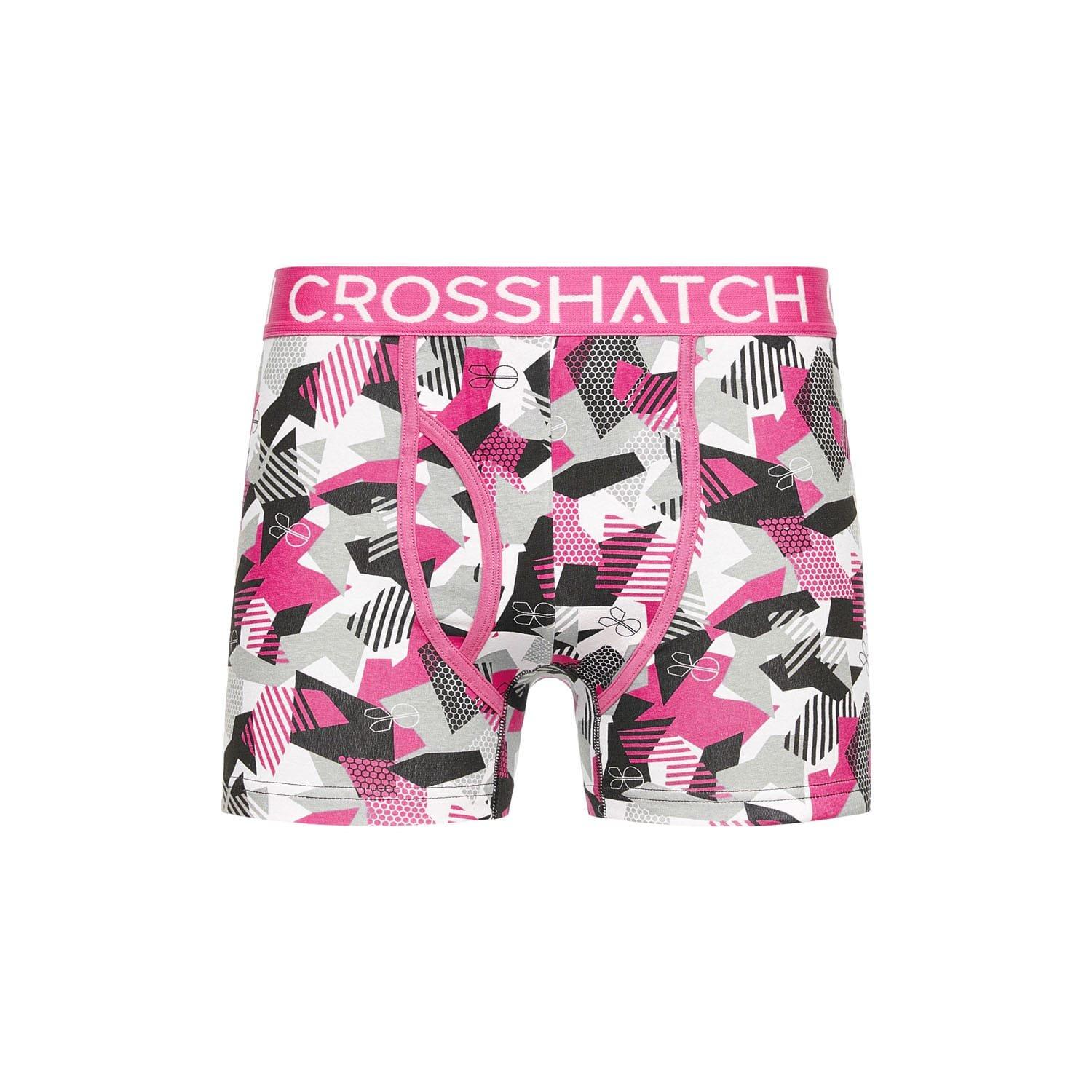 Pink - Crosshatch - 3 Pack of Crystaline Boxers - 2
