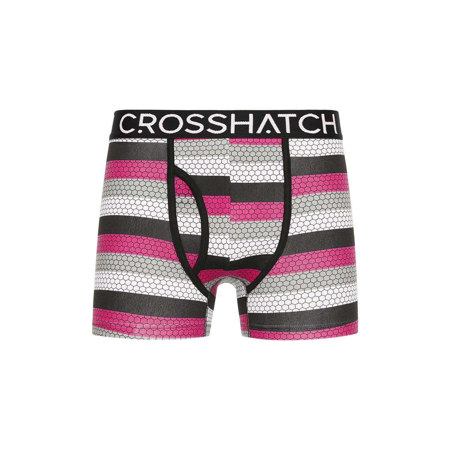 Pink - Crosshatch - 3 Pack of Crystaline Boxers - 4