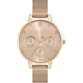 Olivia Burton Ladies Olivia Burton Multifunction Gold Mesh Watch