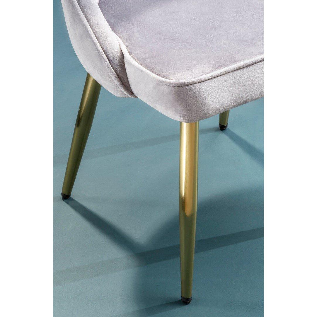 Grey - Interiors by Premier - Demi Grey Velvet Dining Chair - 2