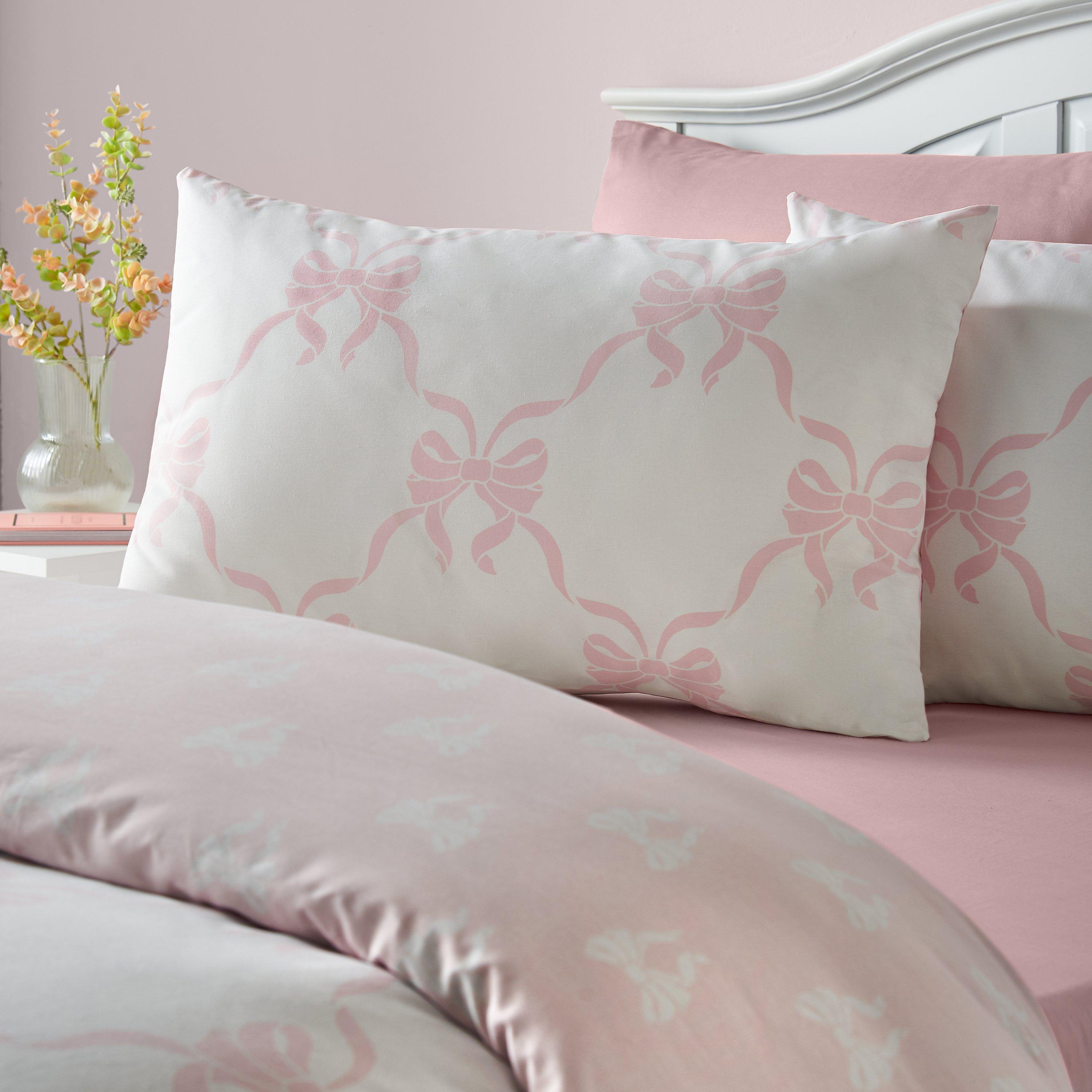 Pink - Catherine Lansfield - Pretty Bows Reversible Duvet Cover Set - 3